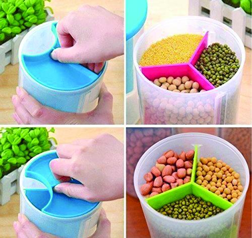 3 In 1 Transparent Air Tight Storage Dispenser Container
