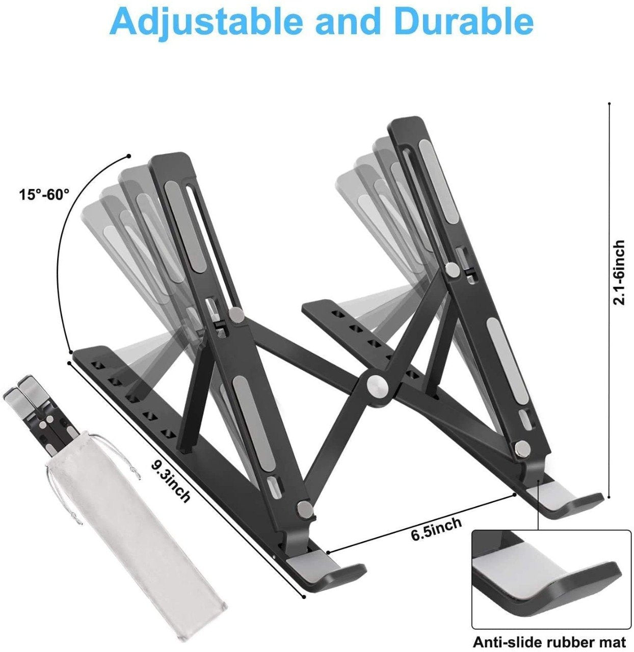 Adjustable Laptop Stand Holder With Built-in Foldable Legs And High Quality Fibre