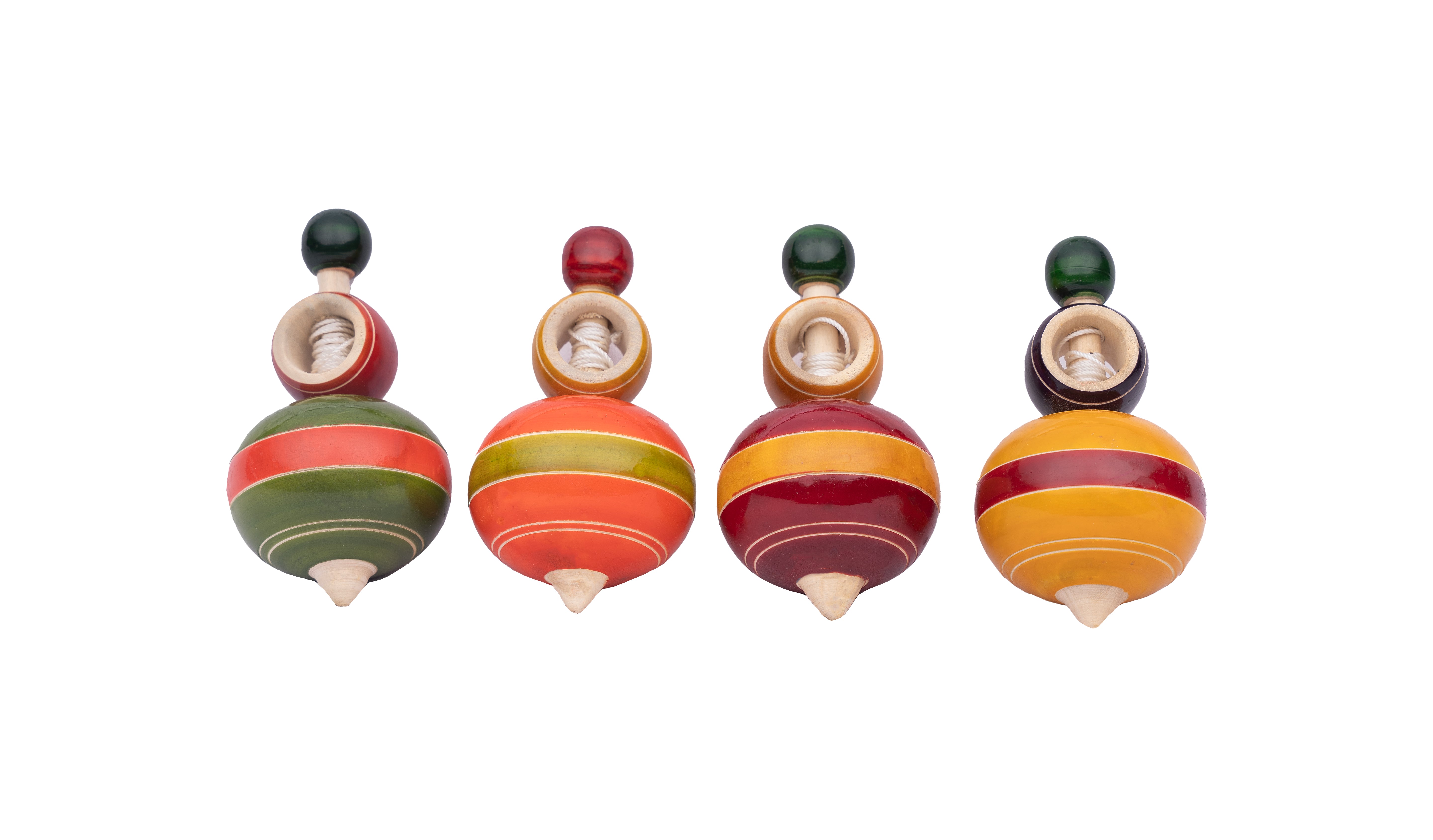 Wooden Lattu | Wooden Spinning Tops Toys |  Multicolor | Pambaram