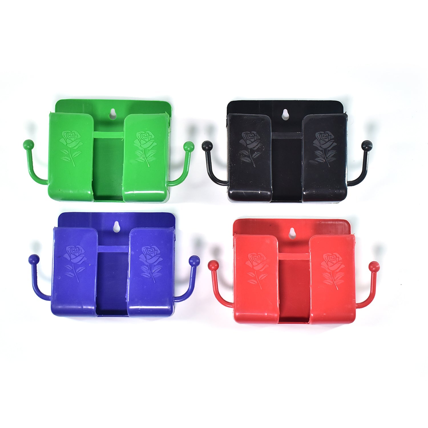 Wall Mounted Storage Box remote Storage Organizer Case With 2 Side Hanging Hooks.