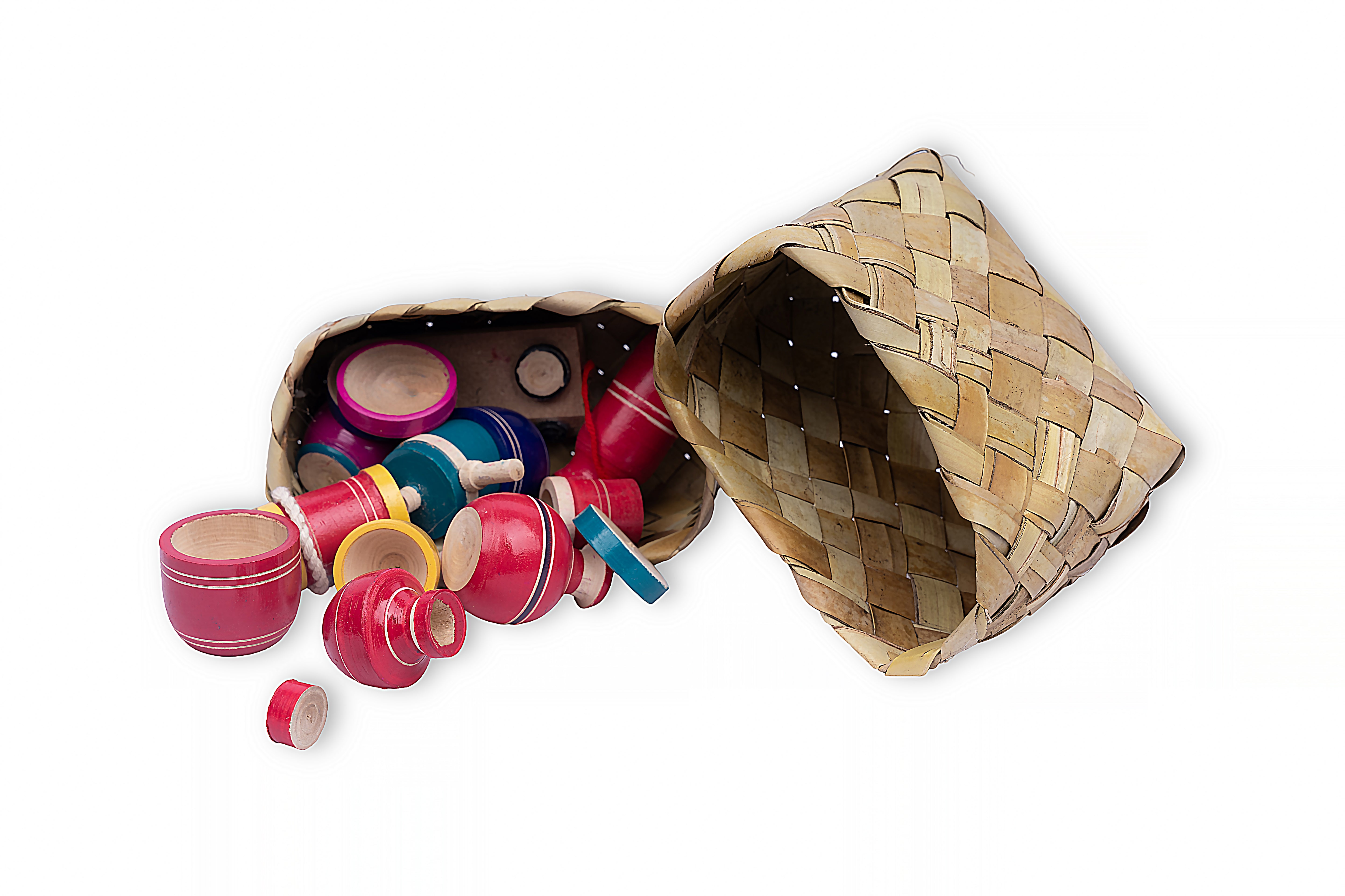 Wooden bucket model kitchen toy