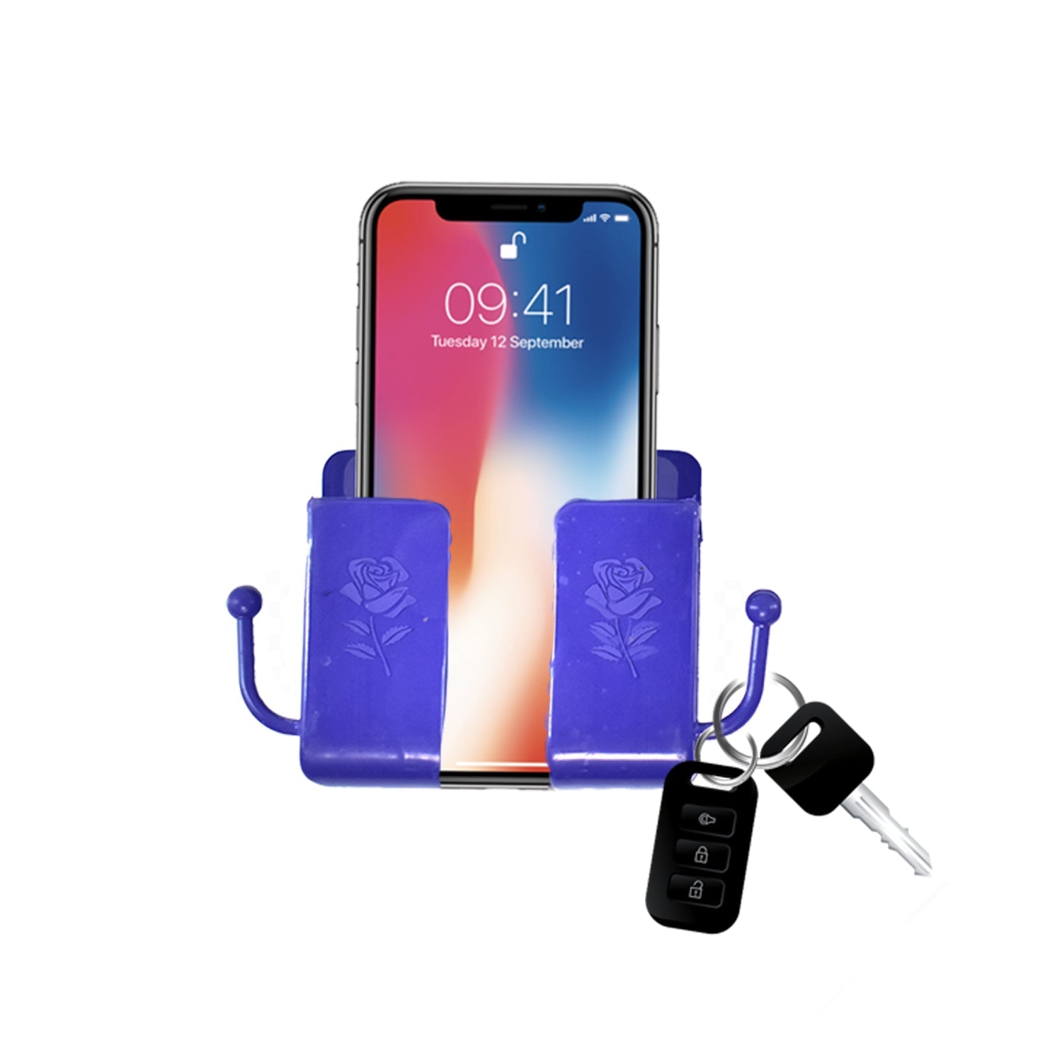 Wall Mounted Storage Box remote Storage Organizer Case With 2 Side Hanging Hooks.