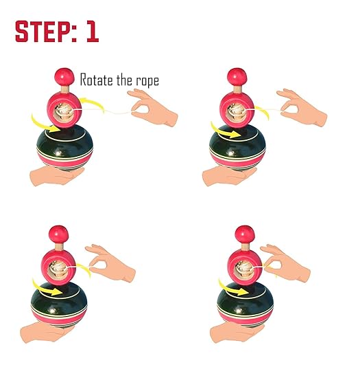 Wooden Lattu | Wooden Spinning Tops Toys |  Multicolor | Pambaram