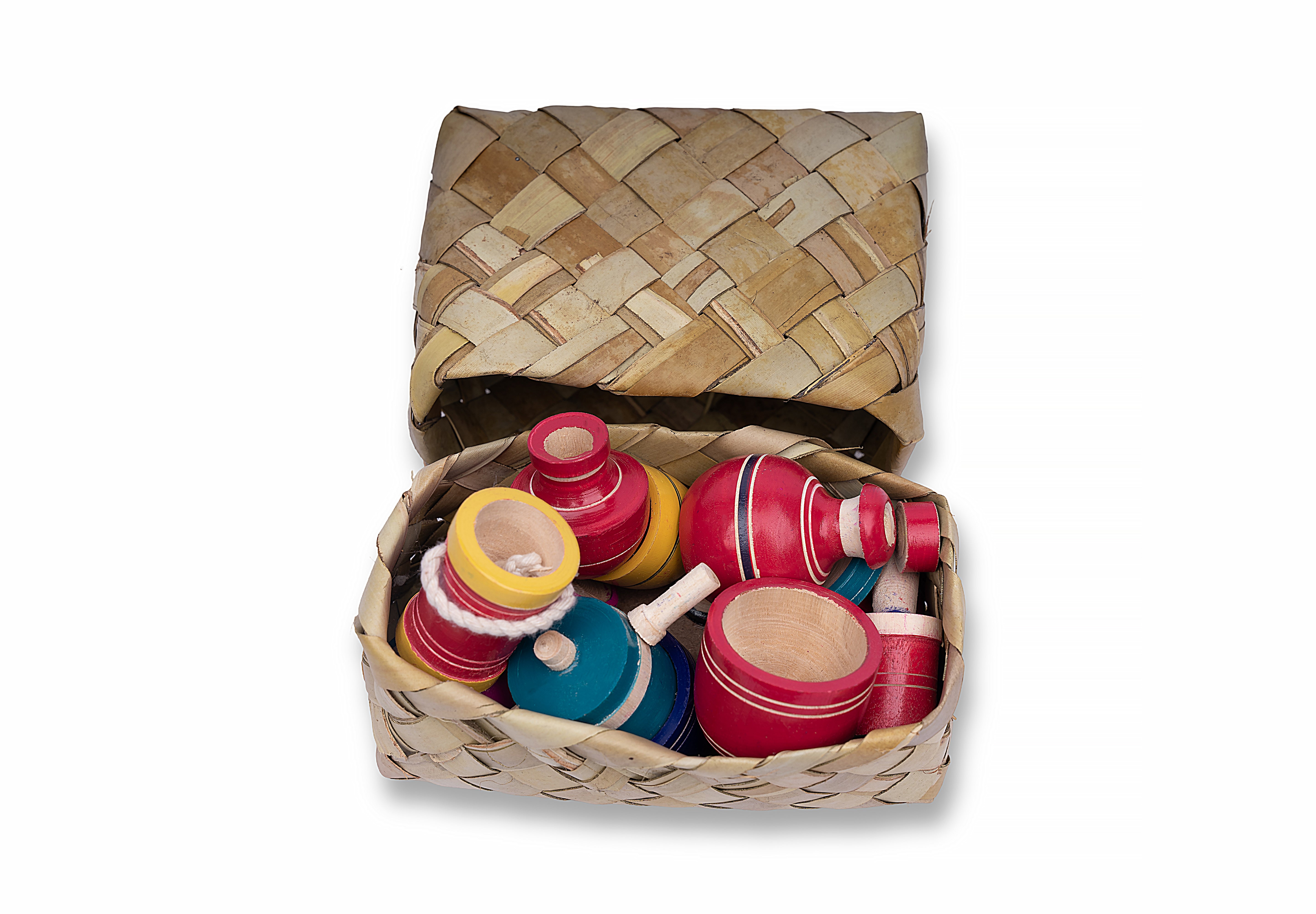 Wooden bucket model kitchen toy