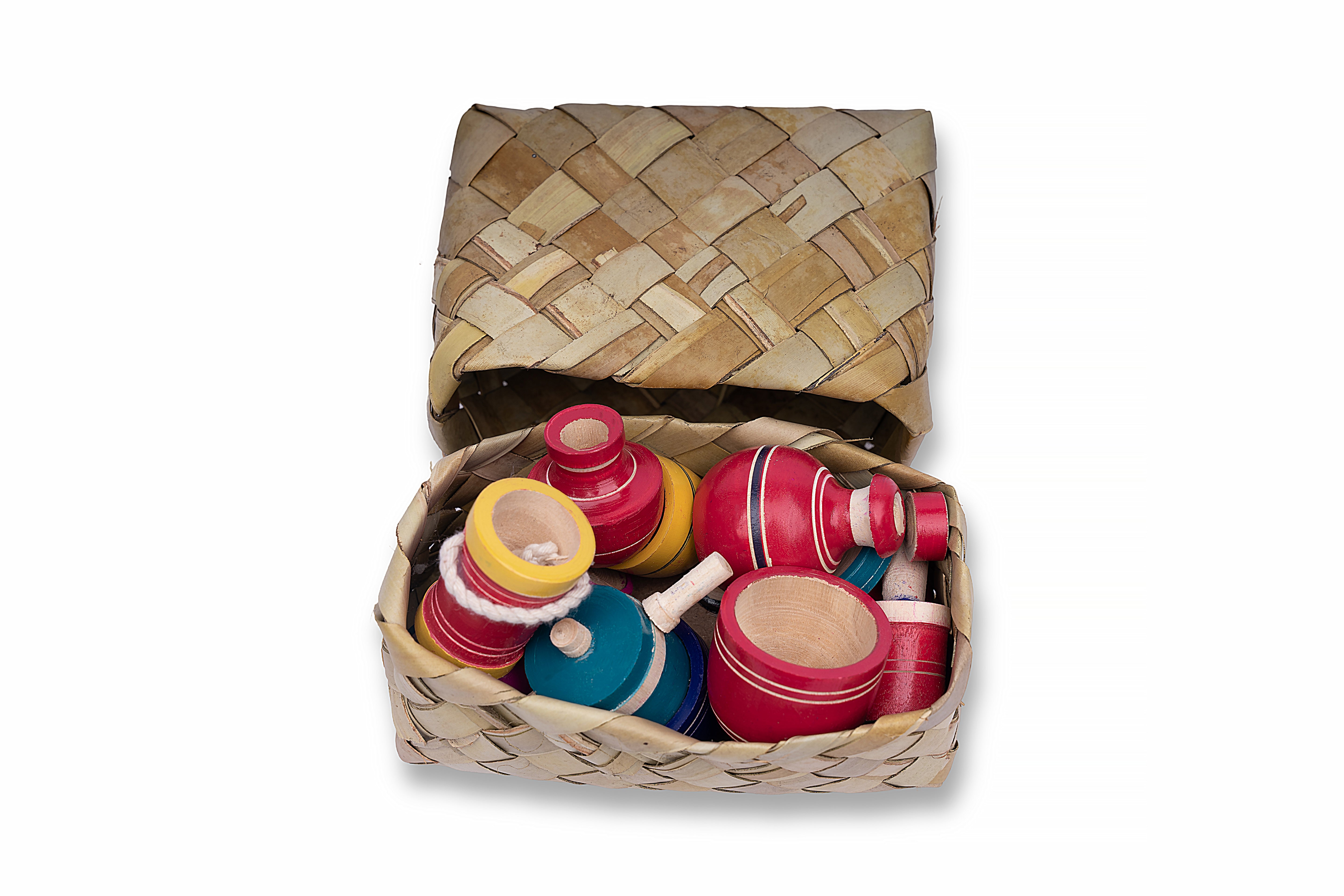 Wooden bucket model kitchen toy