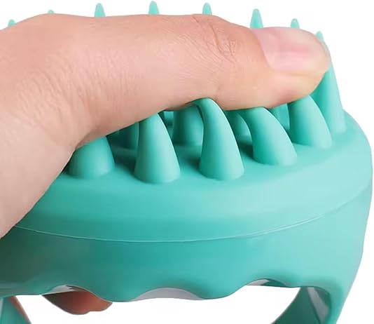 Silicone Scalp Massager & Shampoo Cleansing Brush (Pack of 1 ) Green