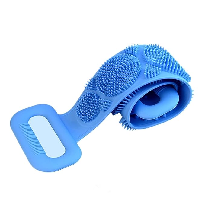 Silicone Body Back Scrubber, Double Side Bathing Brush for Skin Deep Cleaning Massage