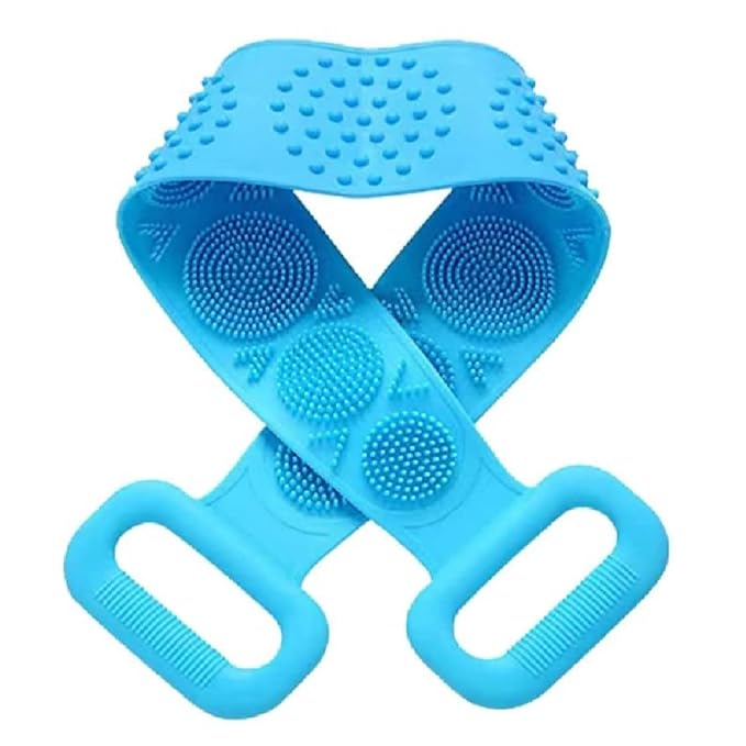 Silicone Body Back Scrubber, Double Side Bathing Brush for Skin Deep Cleaning Massage