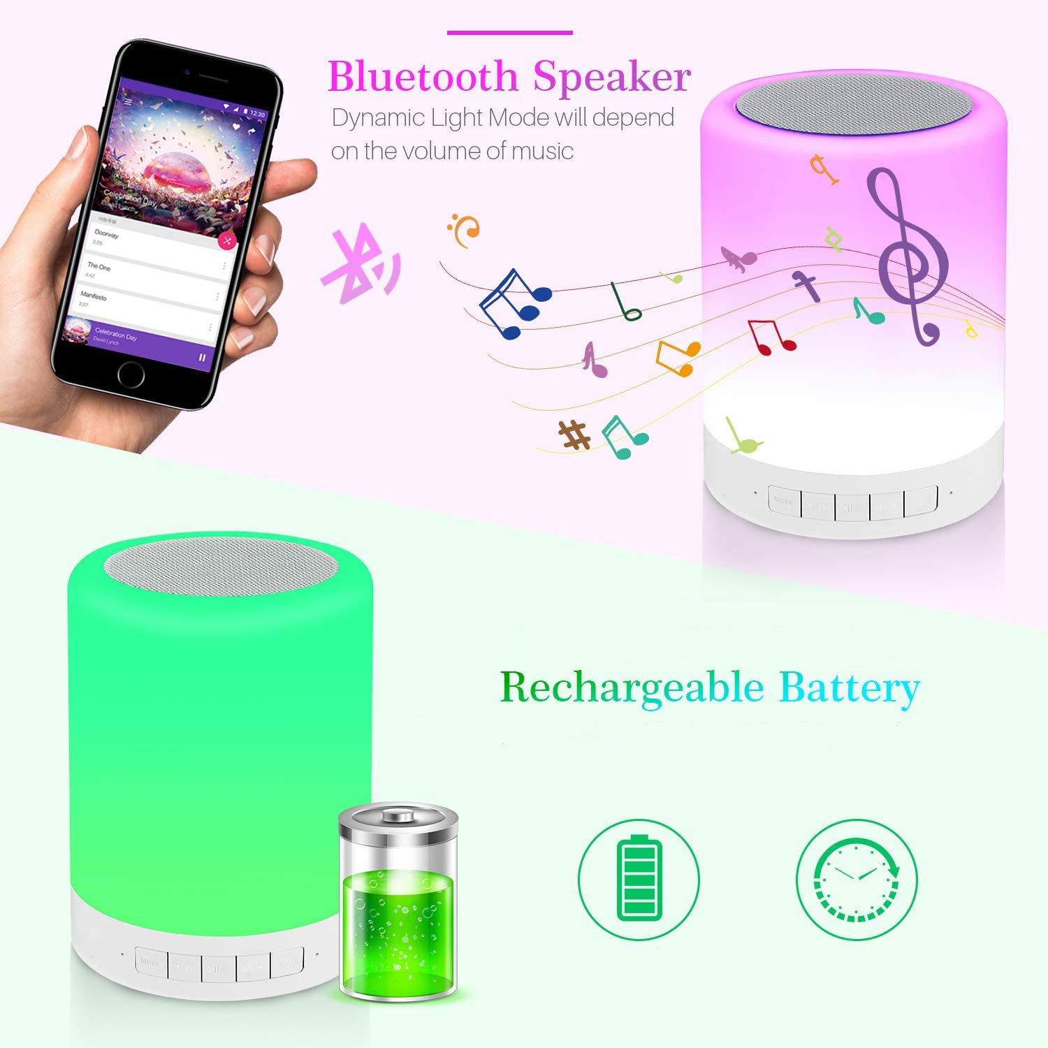 Wireless Night Light Led Touch Lamp Speaker