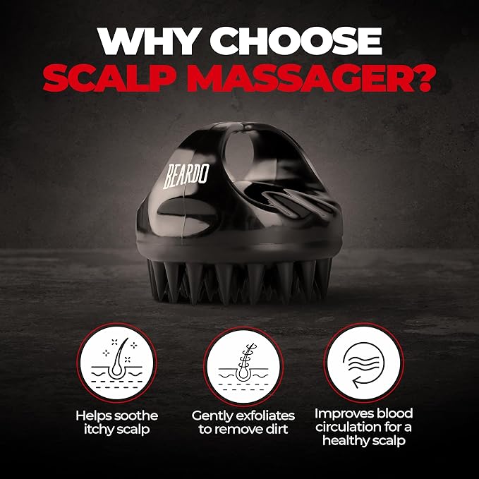 Silicone Scalp Massager & Shampoo Cleansing Brush (Pack of 1 ) Black