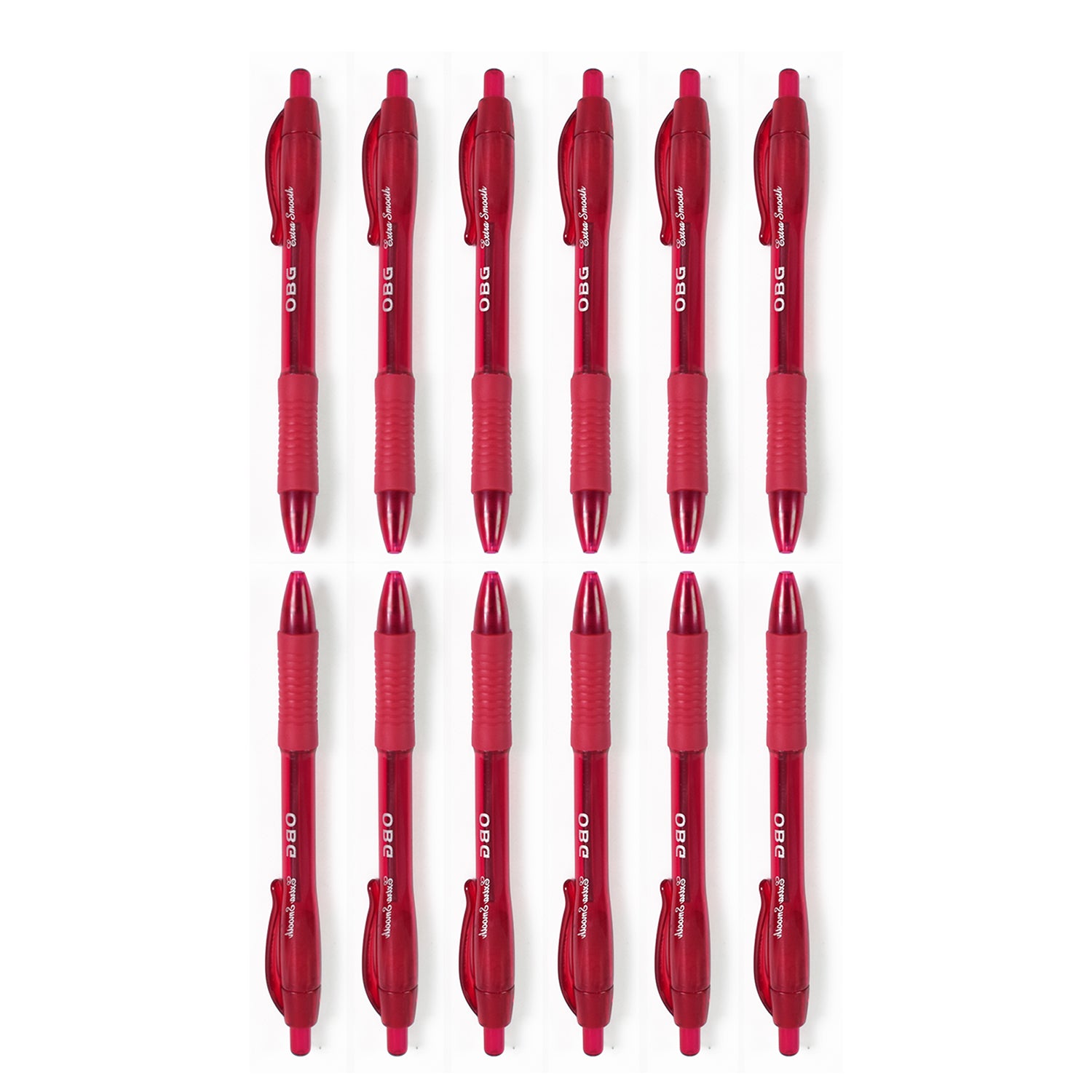 Red Colour Gel Pen Set Set Of 12 Pcs
