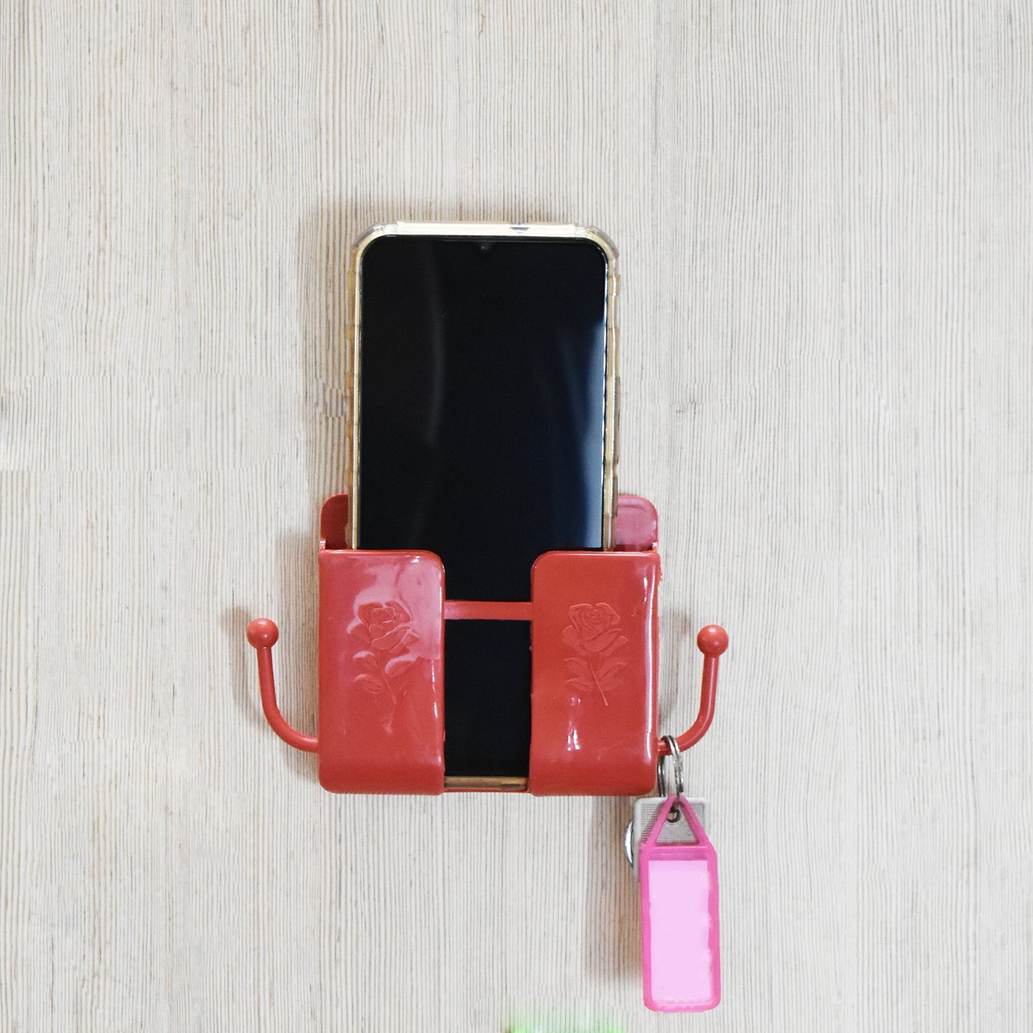 Wall Mounted Storage Box remote Storage Organizer Case With 2 Side Hanging Hooks.