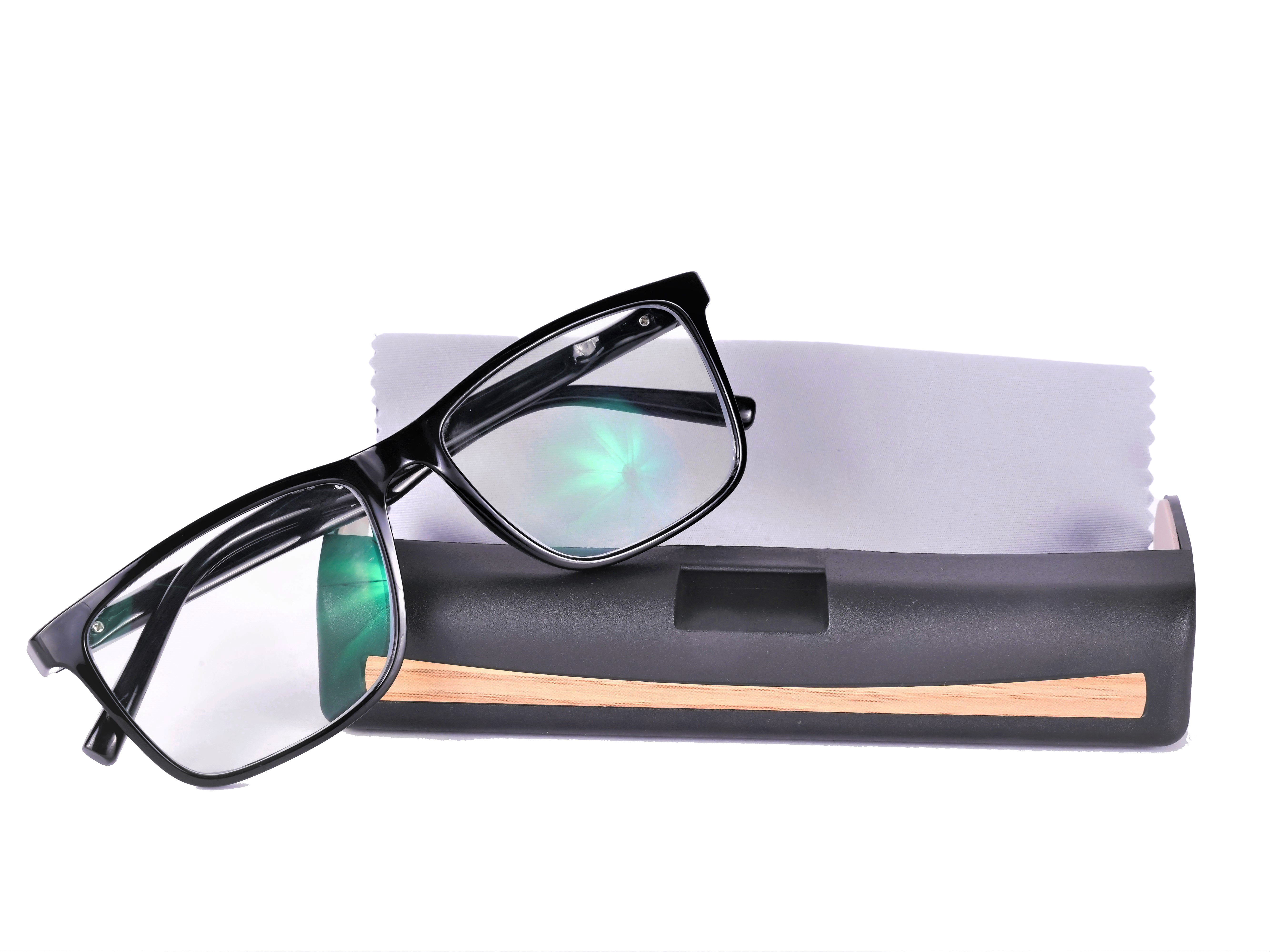 UNISEX System Glasses | 100% UV Protected |Anti Glare Blocks Harmful Rays |  Zero Power | Square-Shaped glassy  Black