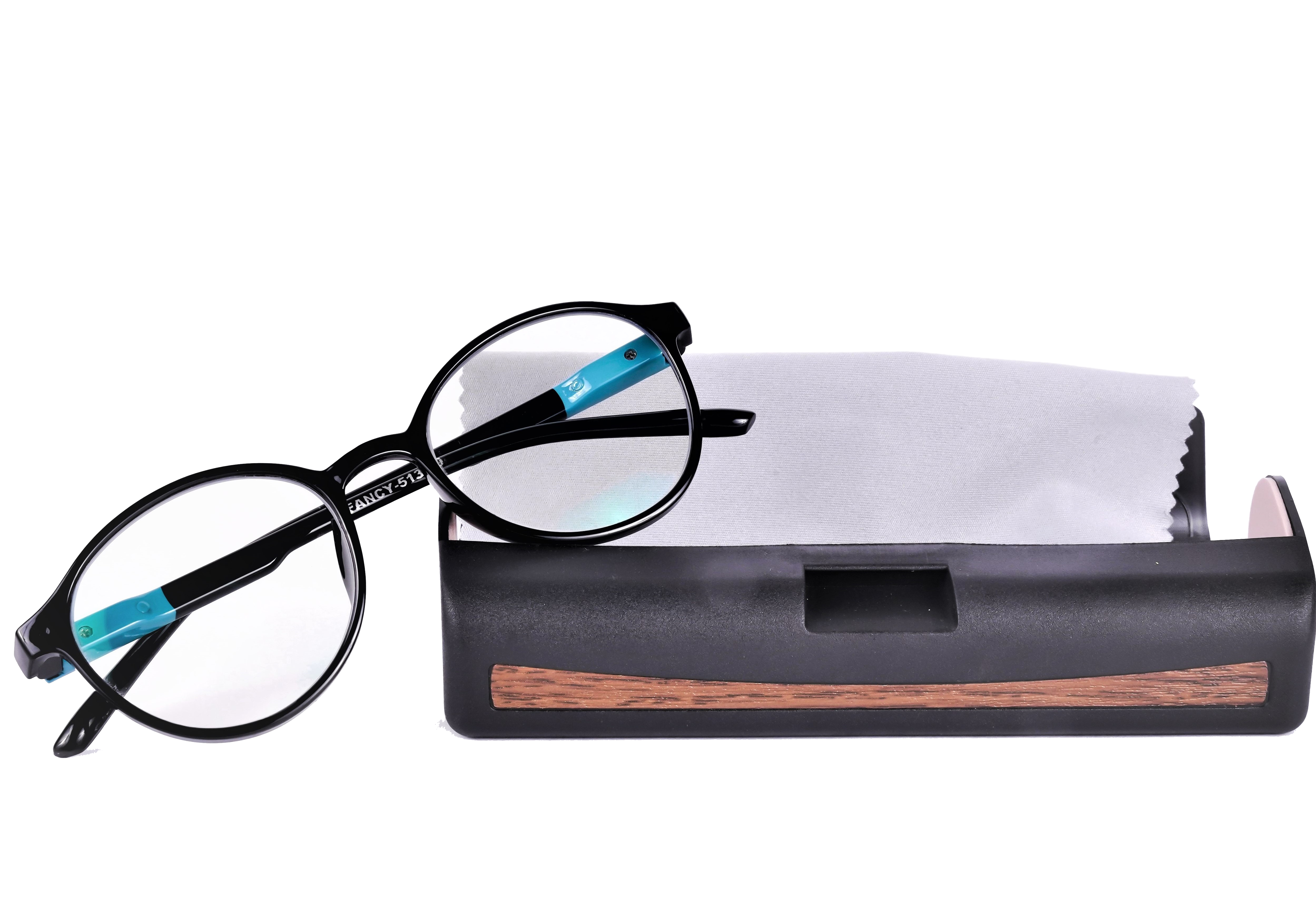 System Glasses for Women | 100% UV Protected |  Oval shape | Anti Glare | Blocks Harmful Rays |  BLUE & BLACK