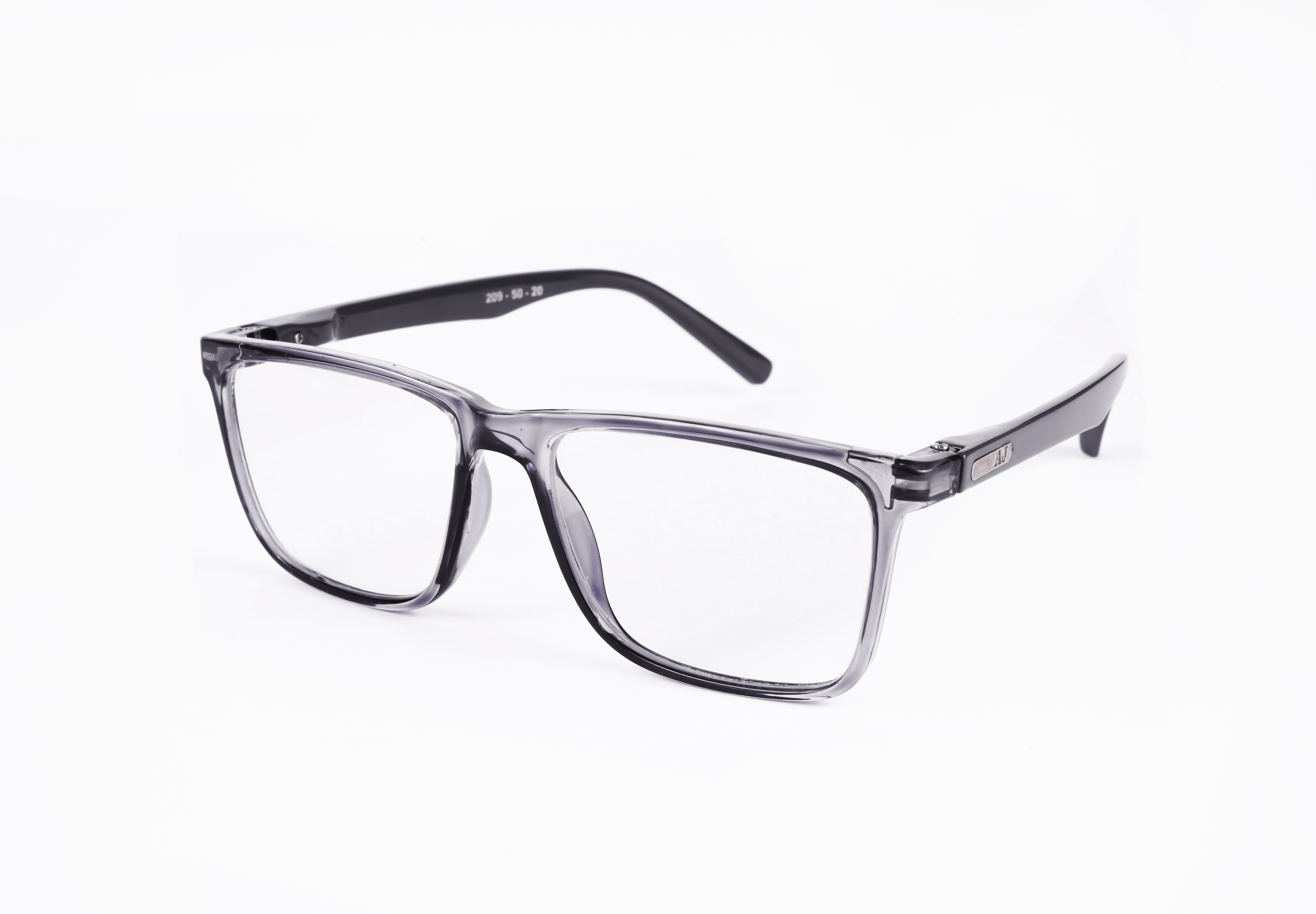 UNISEX System Glasses | 100% UV Protected | Anti Glare Blocks Harmful Rays |  Zero Power | Full Grey | Square