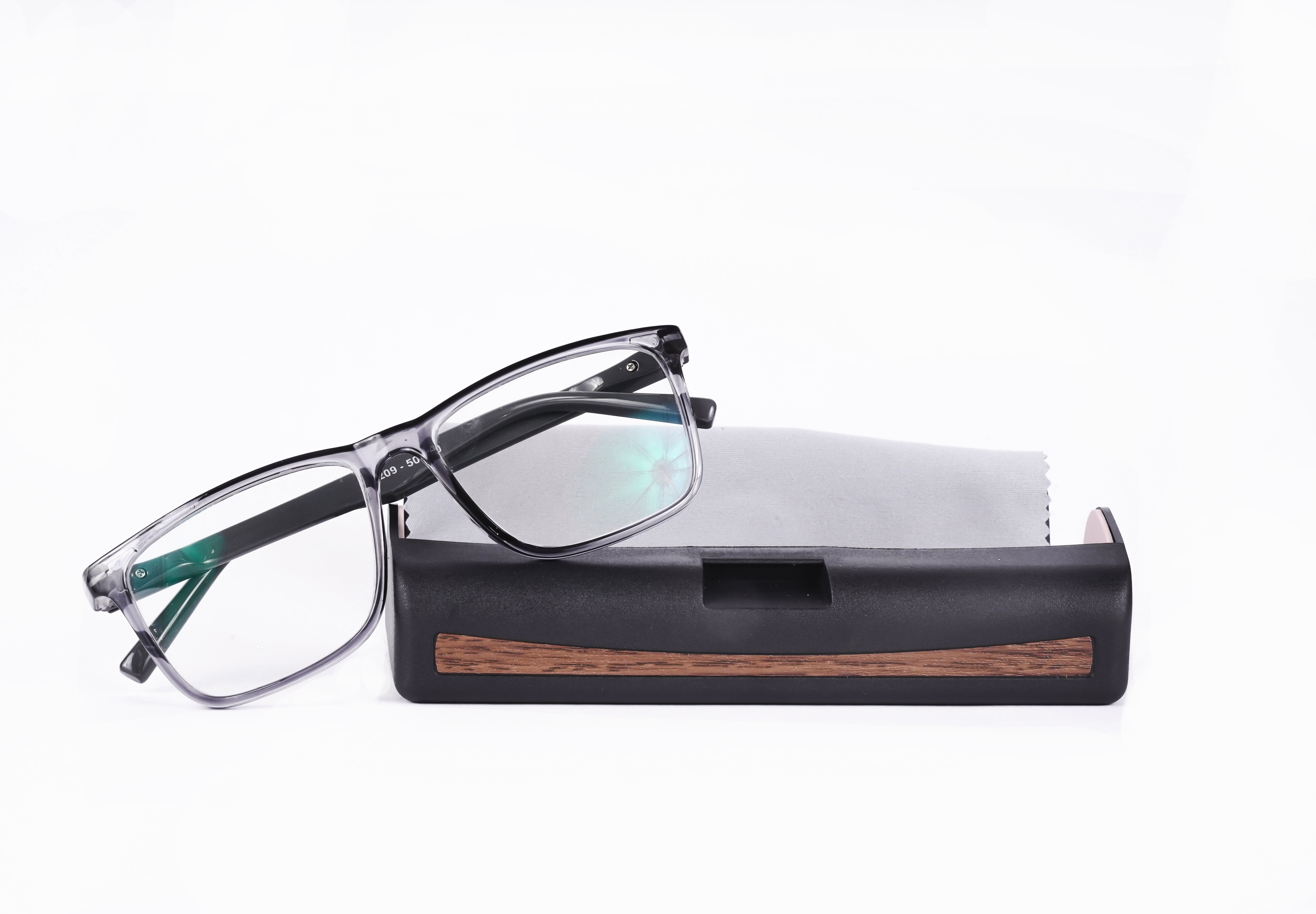 UNISEX System Glasses | 100% UV Protected | Anti Glare Blocks Harmful Rays |  Zero Power | Full Grey | Square