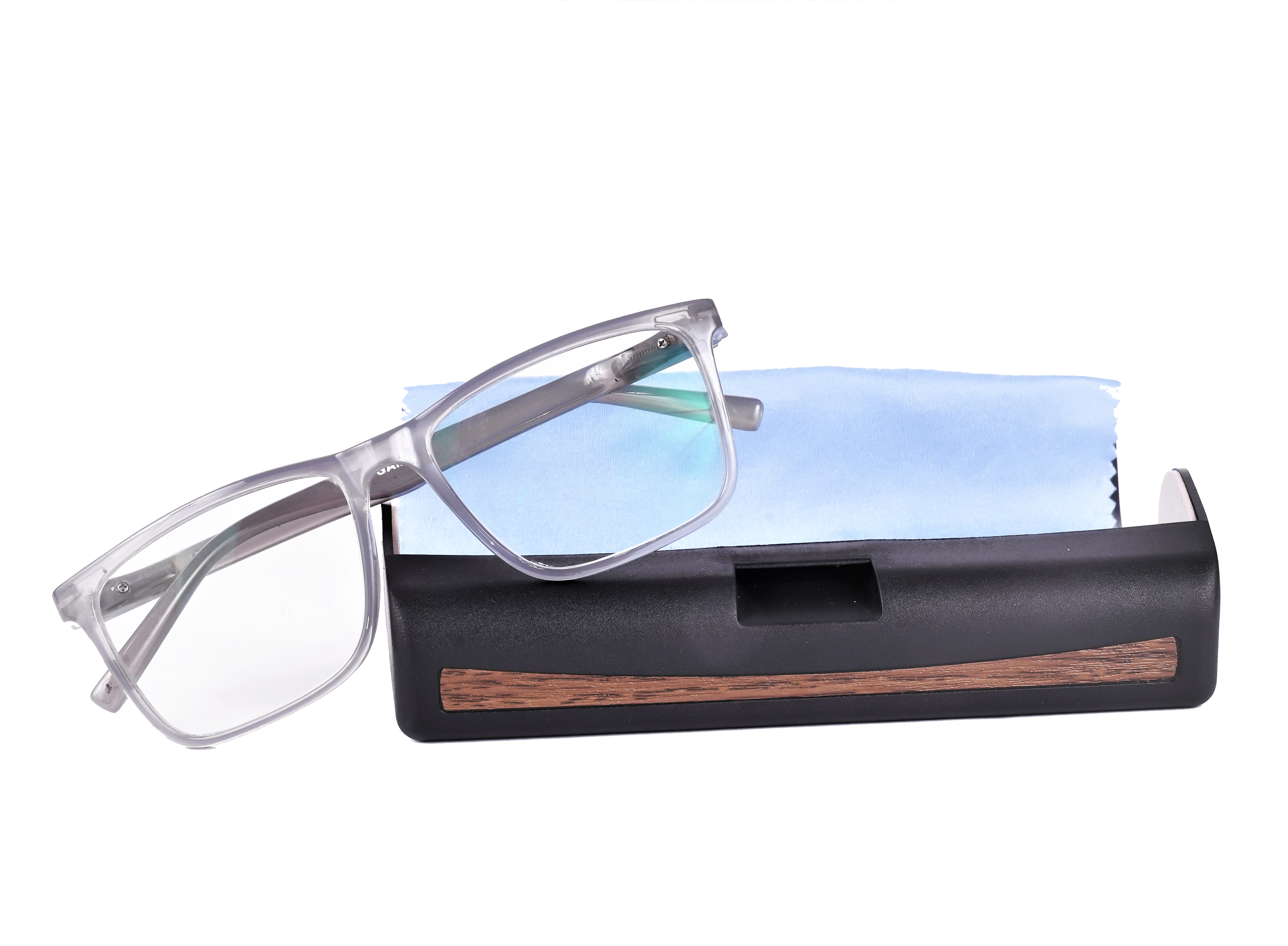 UNISEX System Glasses | 100% UV Protected | Anti Glare Blocks Harmful Rays |  Zero Power | Full Grey | Square