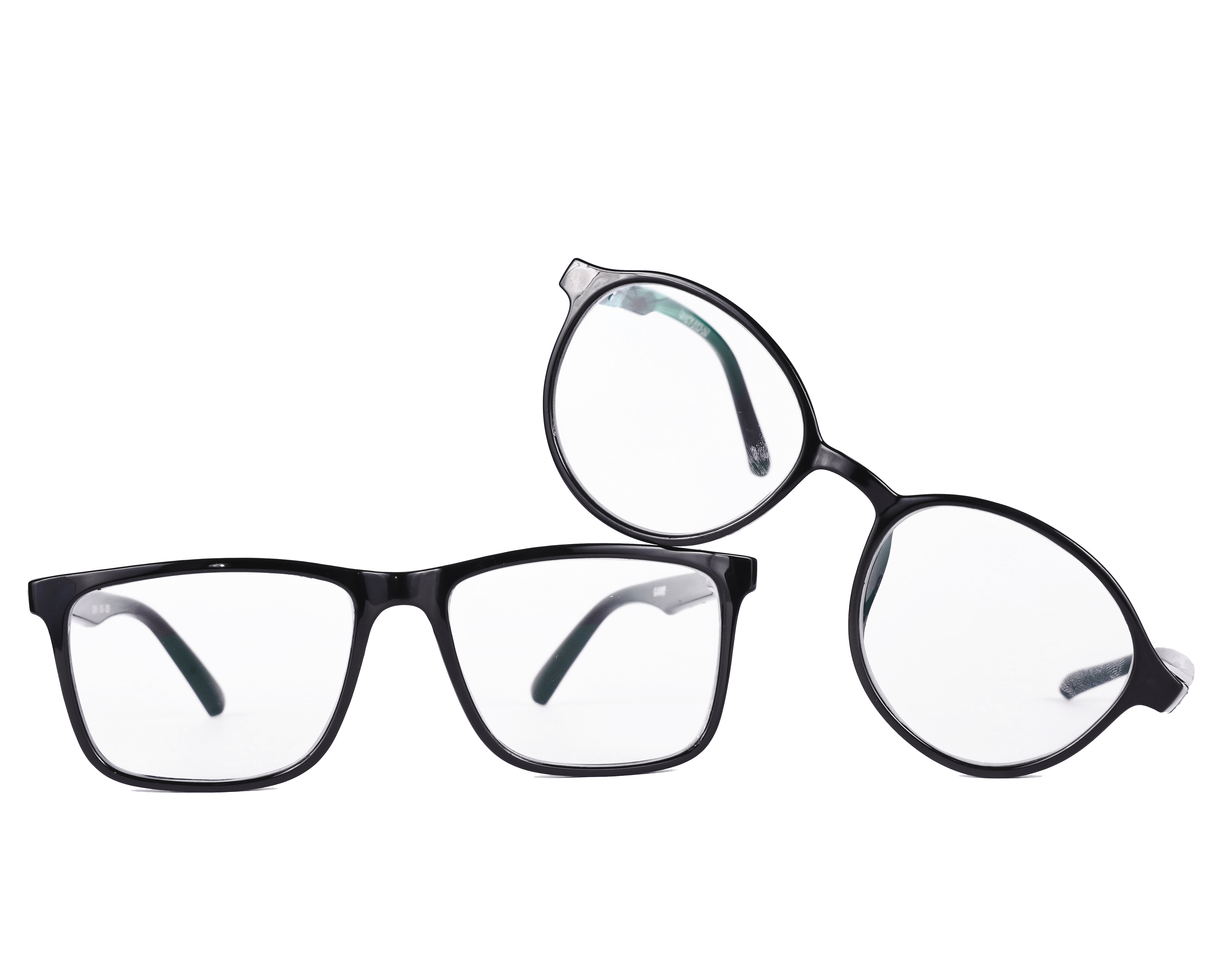 System Glasses | Pack of 2 for Men & Woman | 100% UV Protected |Anti Glare Blocks Harmful Rays |  Zero Power | BLACK