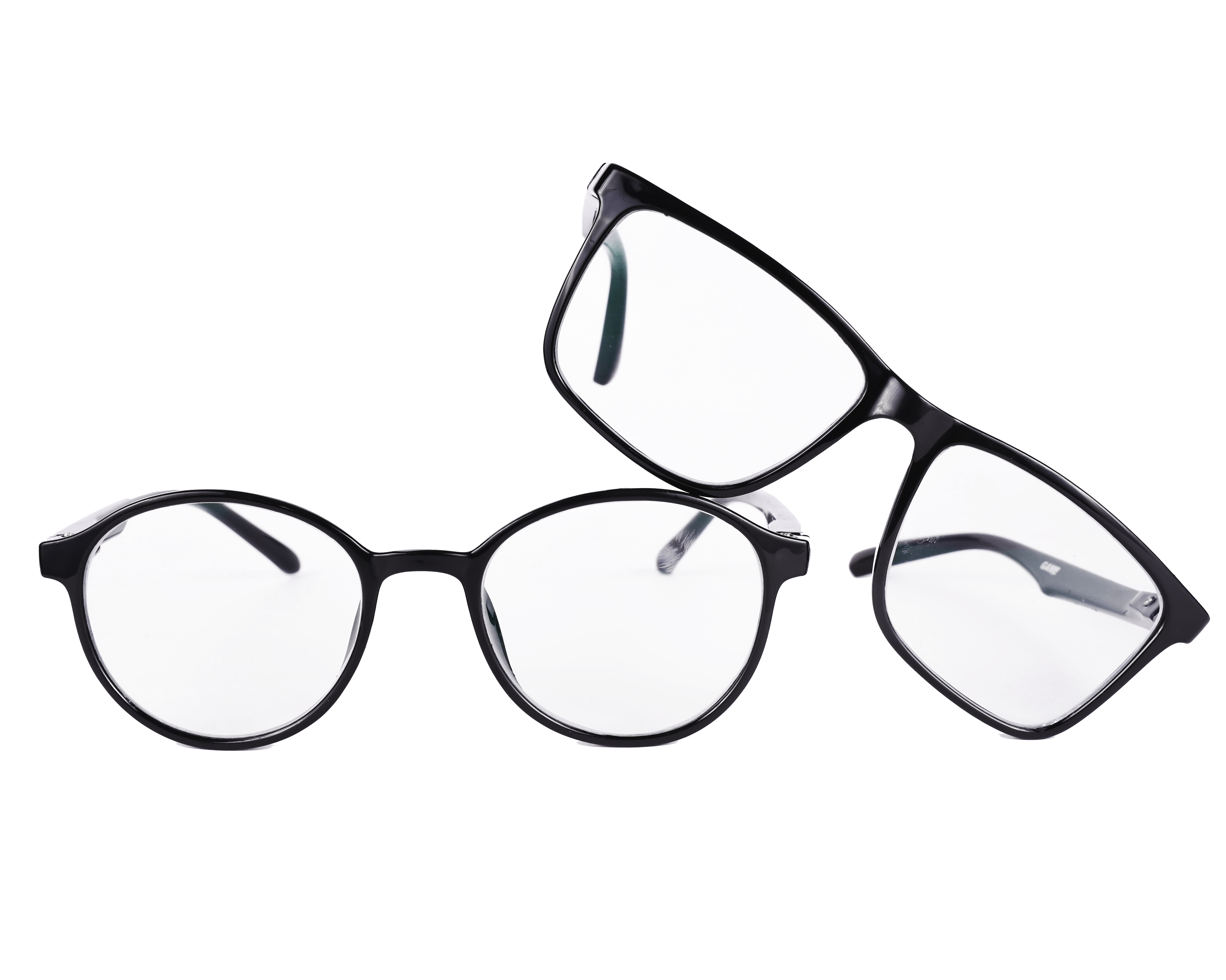 System Glasses | Pack of 2 for Men & Woman | 100% UV Protected |Anti Glare Blocks Harmful Rays |  Zero Power | BLACK