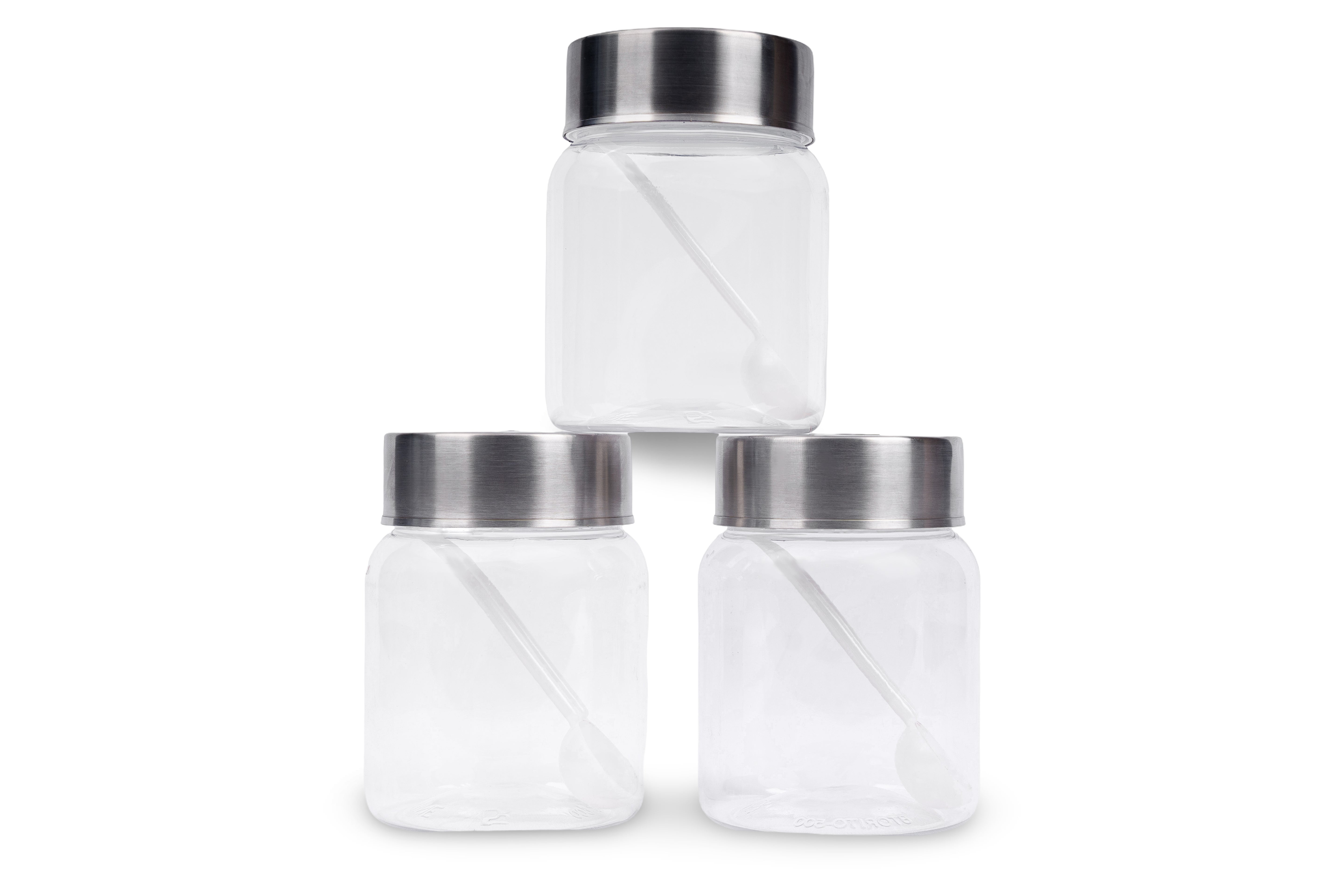 Storito Plain Steel Cap 3+ 3 (pack 6)   1000 ML - 3 & 500 ML - 3