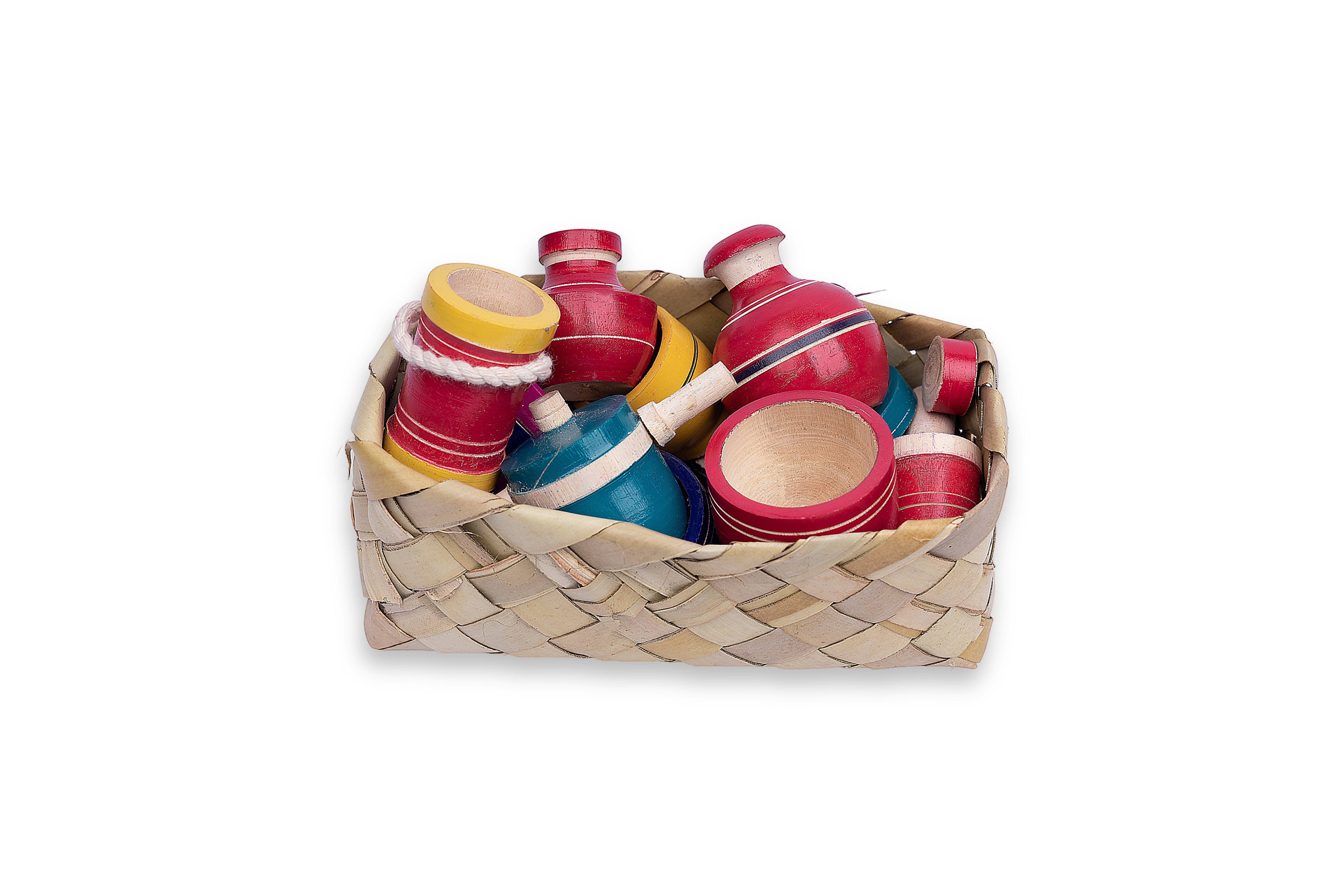 Wooden bucket model kitchen toy