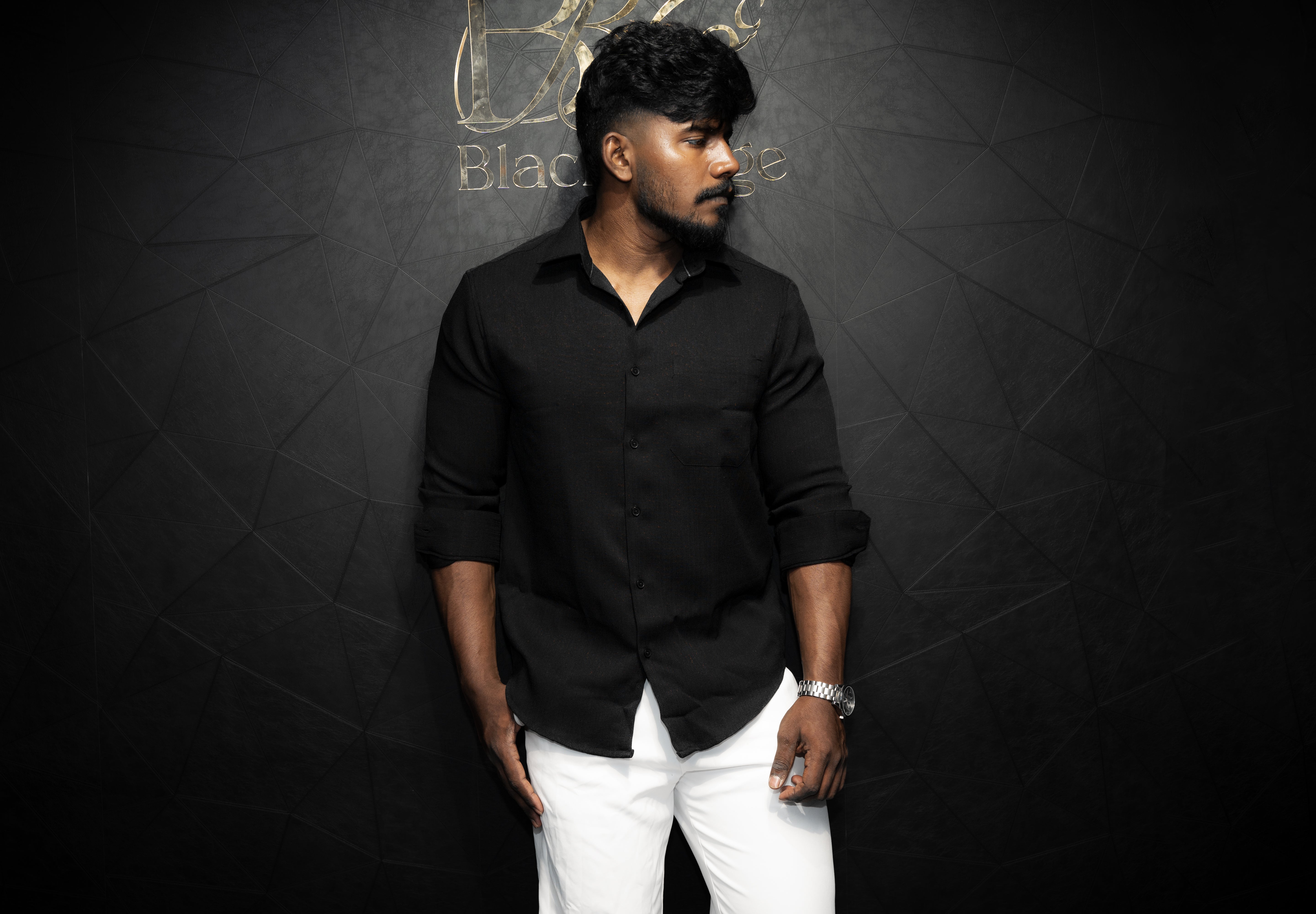 Premium Men's Casual Shirt - Regular Fit | Plain | Full Sleeve | Black