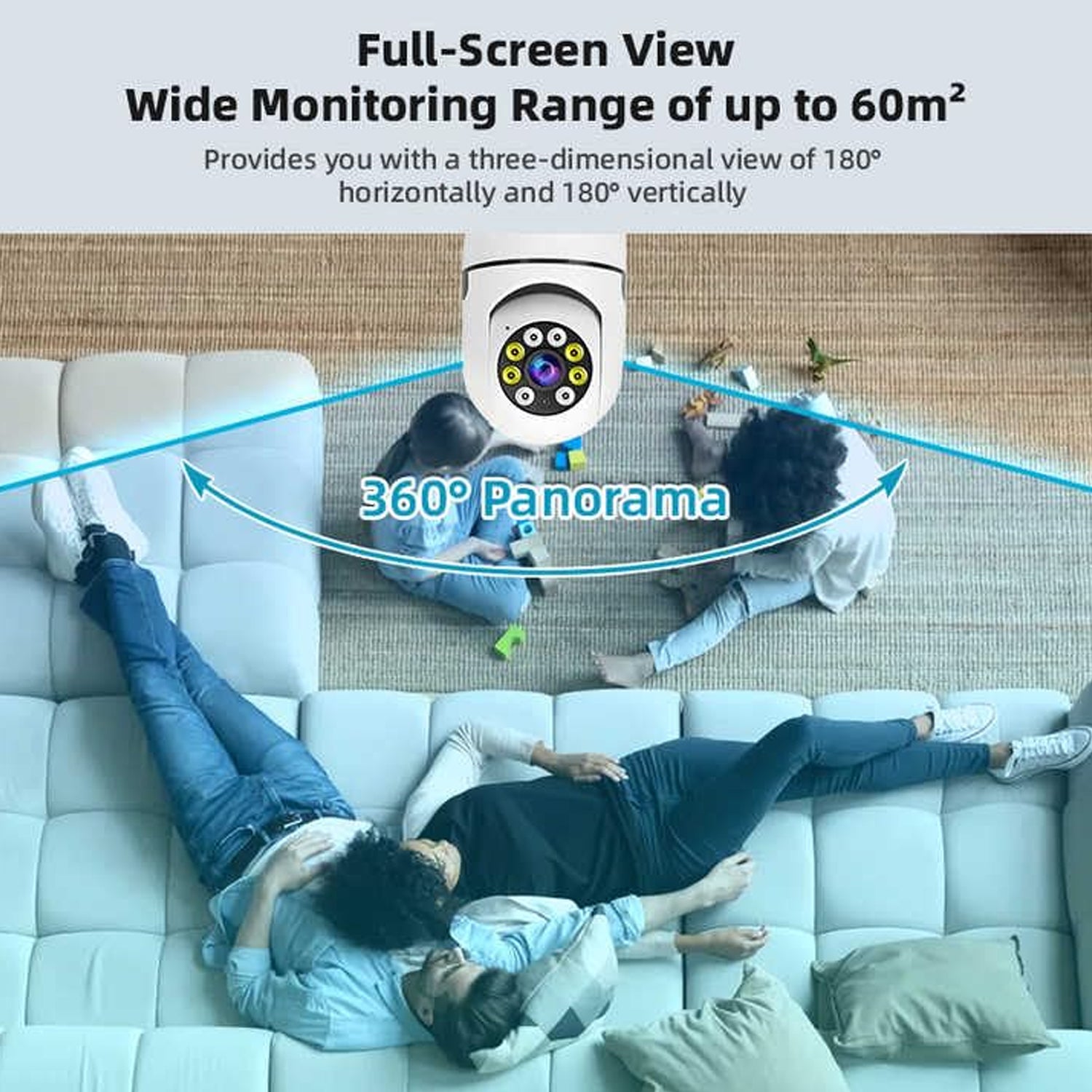 Pro Fisheye 360 Degree Panoramic Wireless Wifi Ip Cctv Security Camera (Pack Of 1)