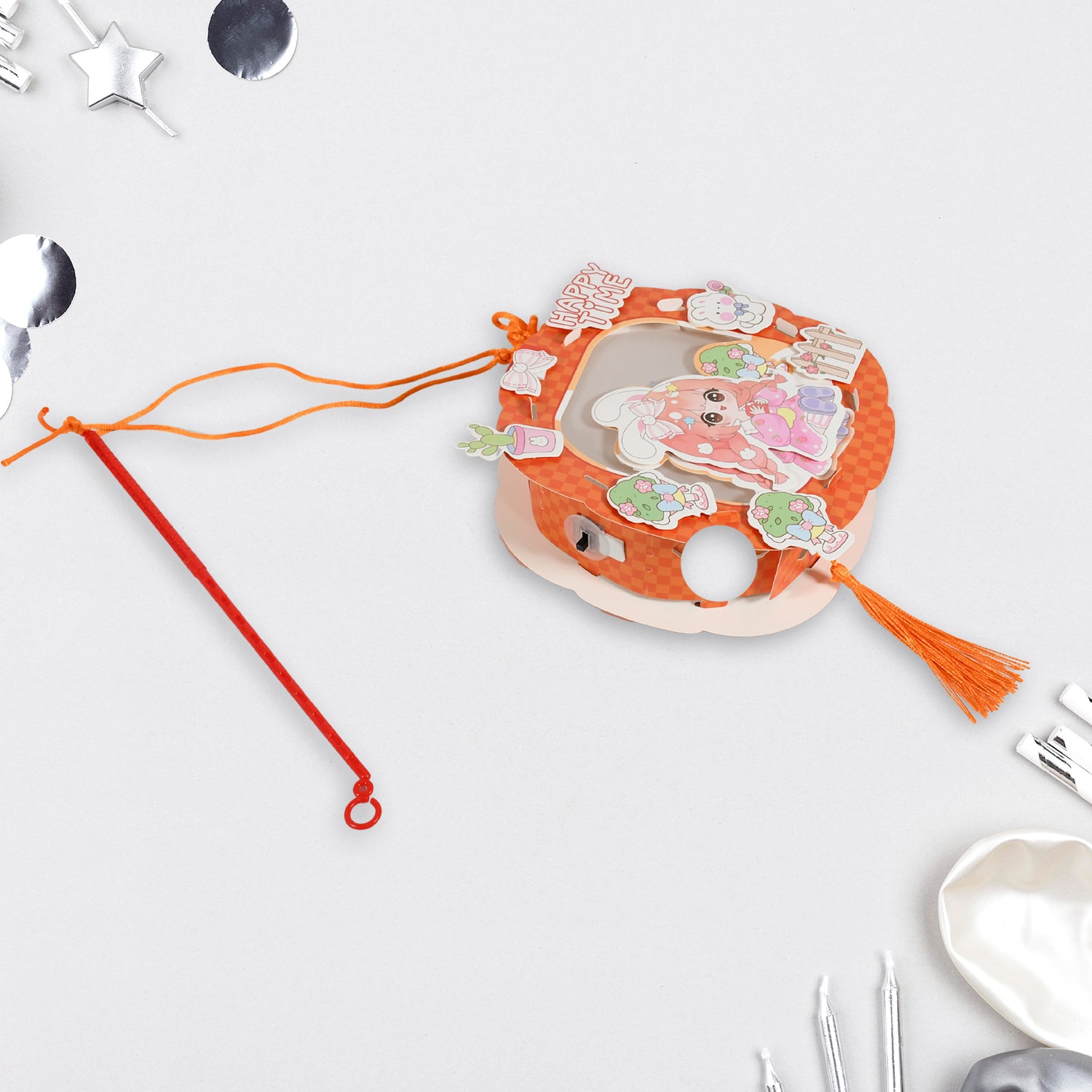 Diy Traditional Lanterns Handmade Cartoon Paper Lanterns Antique Portable Lantern Hollow-out Projection Luminescent Led Lamp Diy Hanging Paper Lanterns For Festival Party Decor