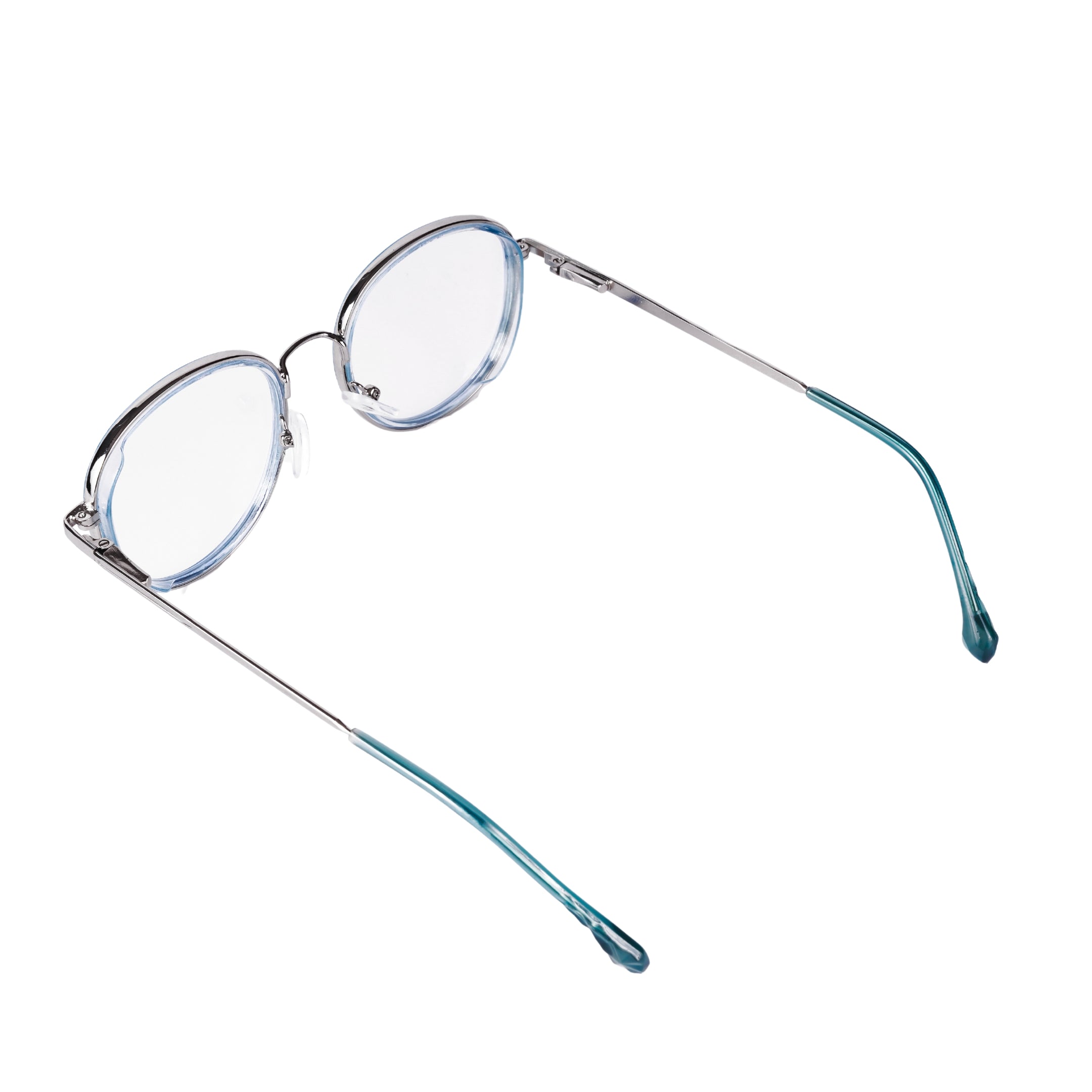 PREMIUM Blue Light Blocking Amber Glasses |  UNISEX| Anti Glare UV Protection |  Stylish Blue Rim with Metallic Steel Frame