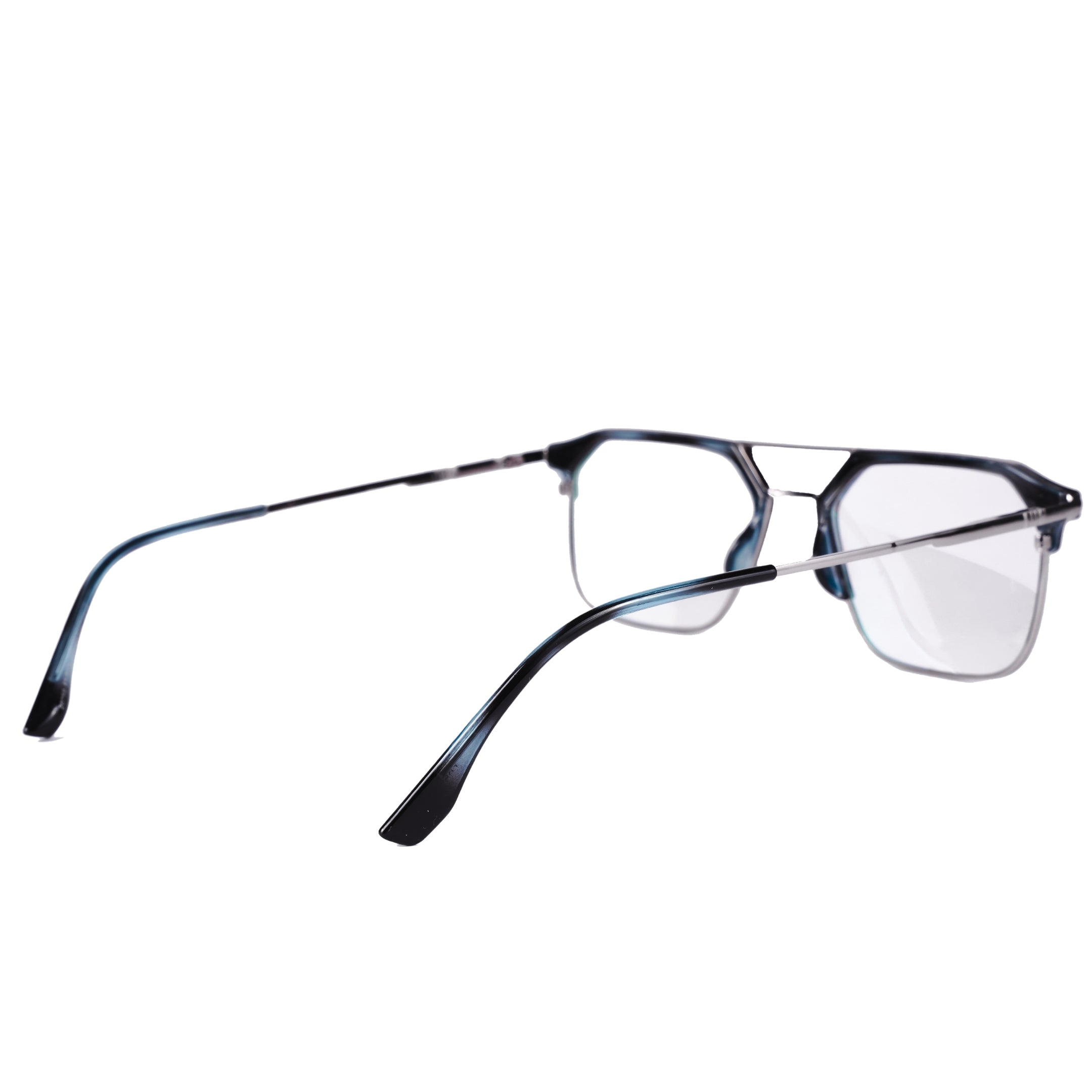 PREMIUM Blue Light Blocking Glasses for Men's |  Anti Glare UV Protection |  Stylish Glossy Selver Half Rim with Metalic steel frame