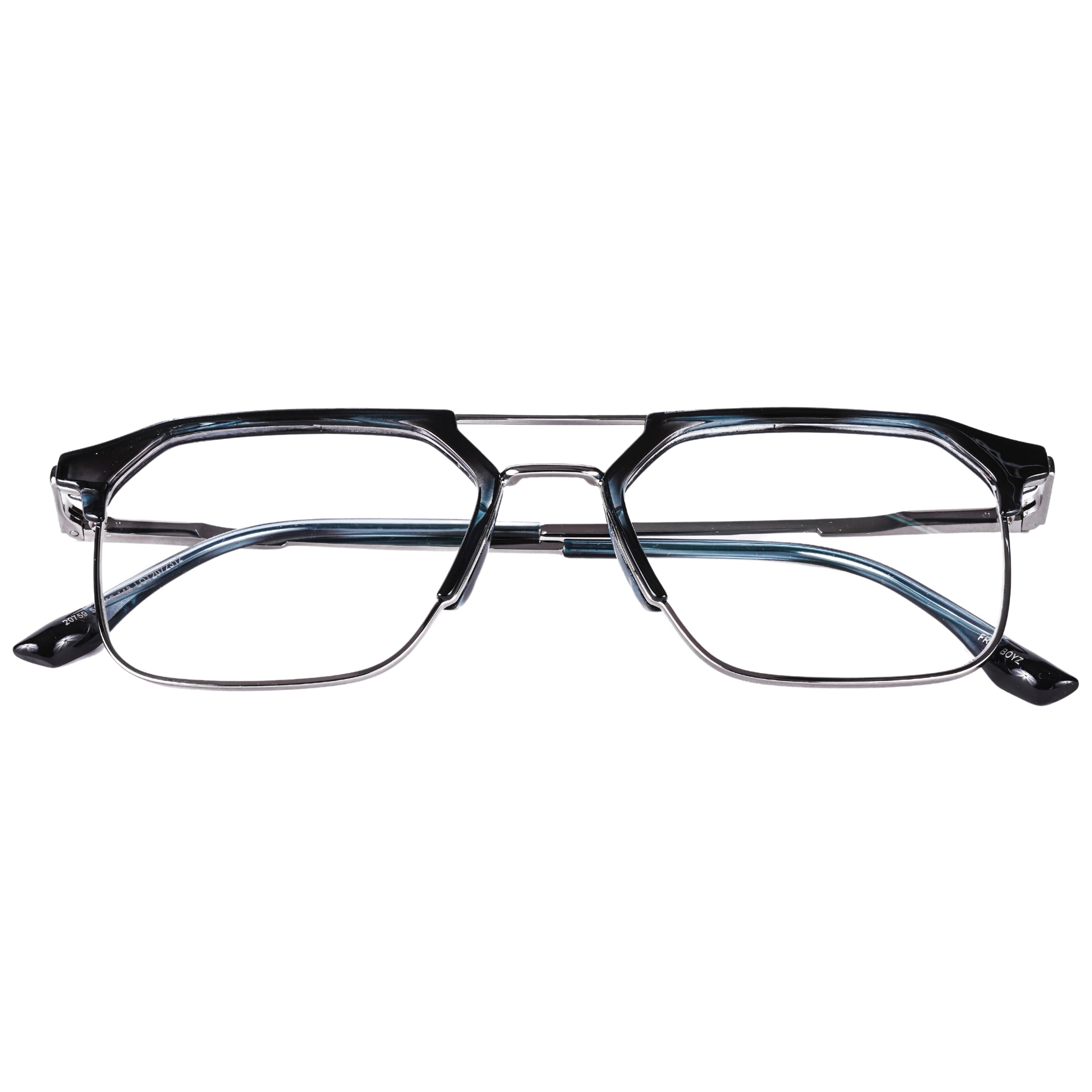 PREMIUM Blue Light Blocking Glasses for Men's |  Anti Glare UV Protection |  Stylish Glossy Selver Half Rim with Metalic steel frame