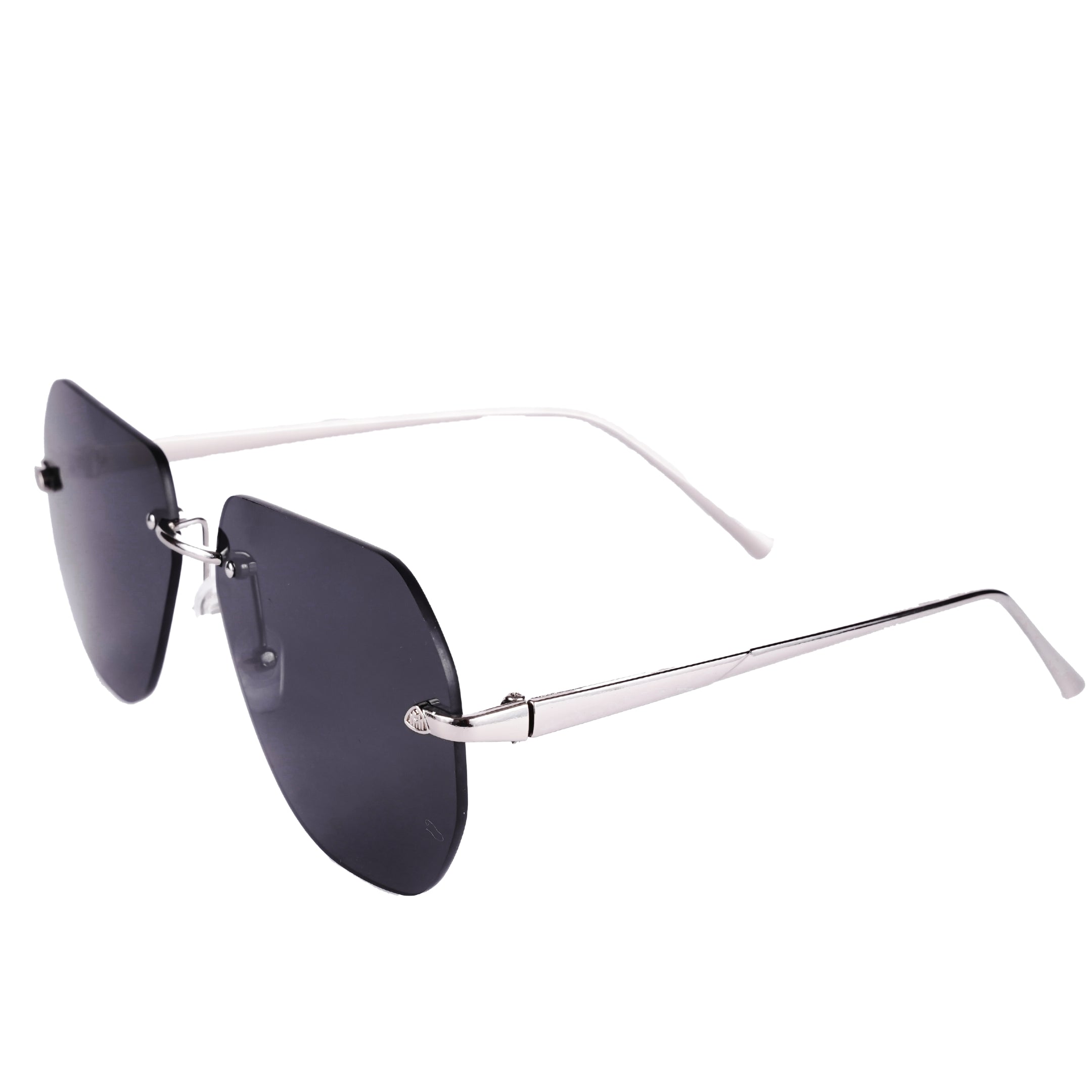 Velocity Stylish Round Sunglass |  Silver Metallic frame with Black Lens |  UV Protection | Durable and Lightweight Design