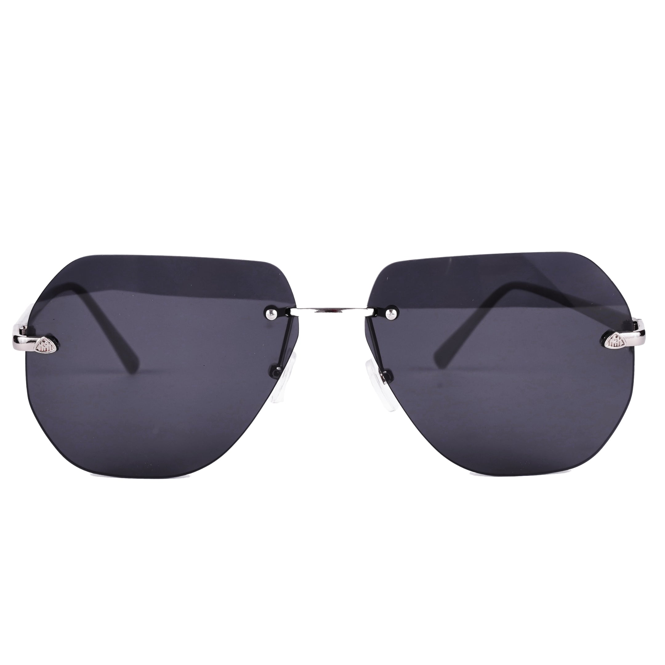 Velocity Stylish Round Sunglass |  Silver Metallic frame with Black Lens |  UV Protection | Durable and Lightweight Design