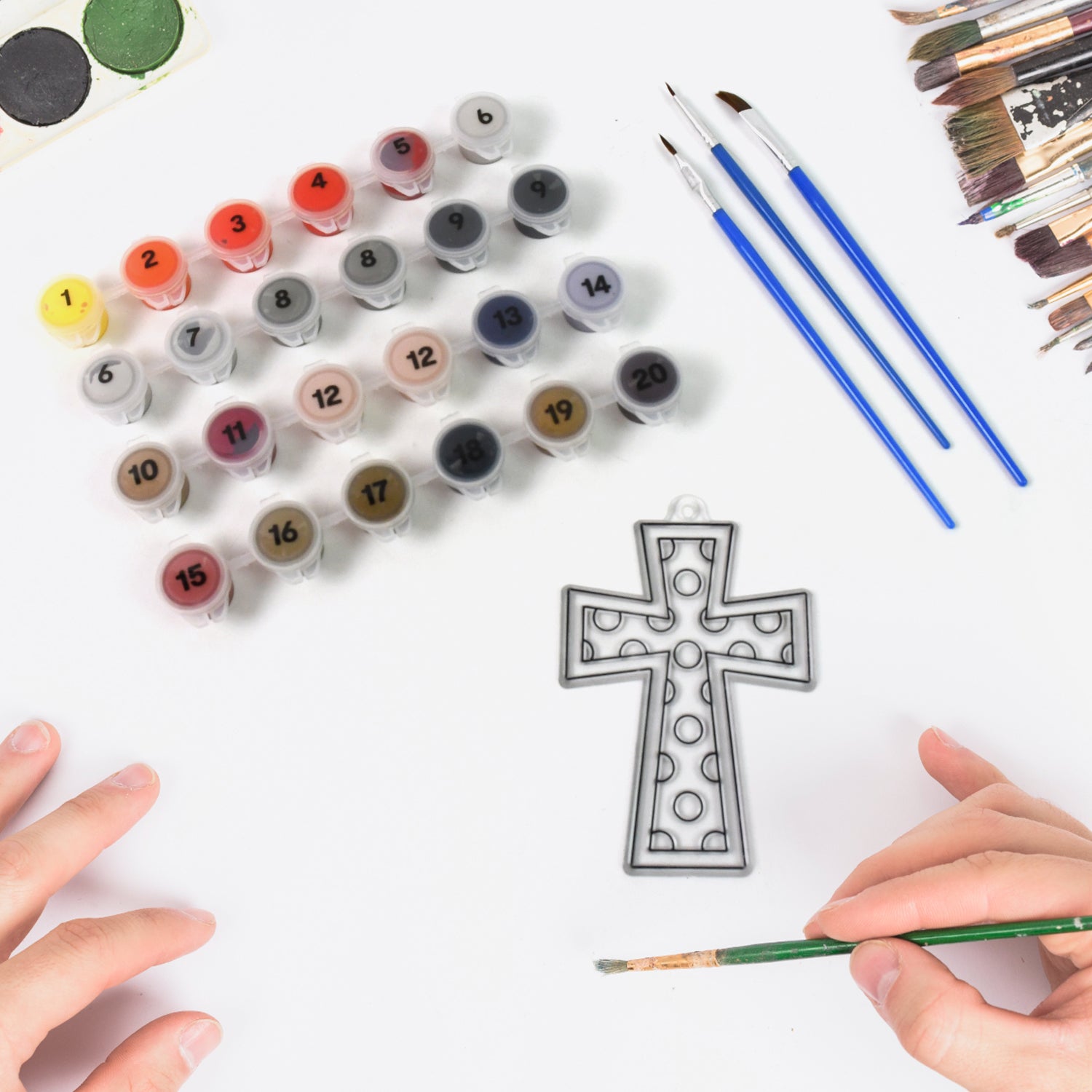 Paint By Number Kits 2 Set 20 Number Color 6 Paint Brushes (2 Set)