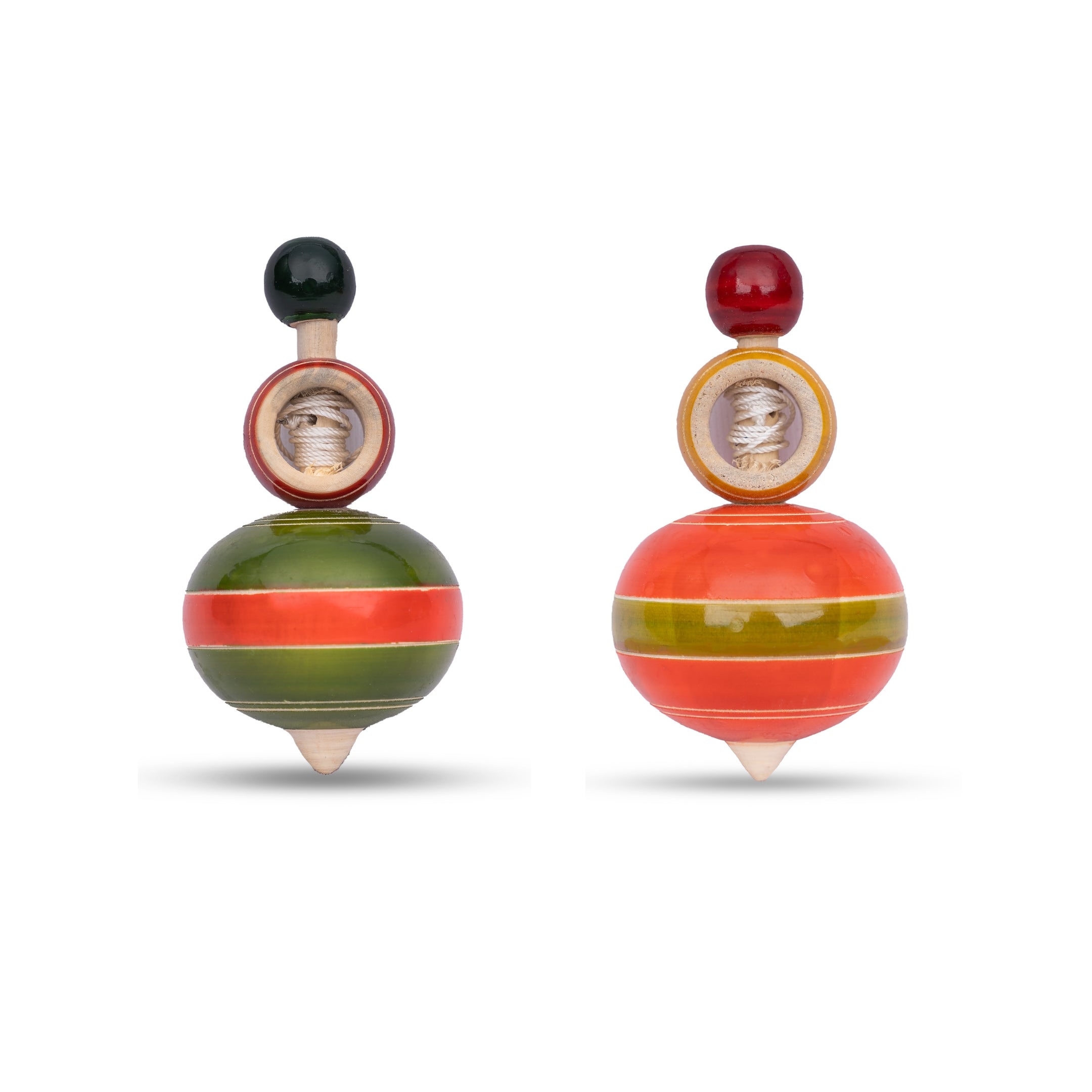 Wooden Lattu | Wooden Spinning Tops Toys |  Multicolor | Pambaram