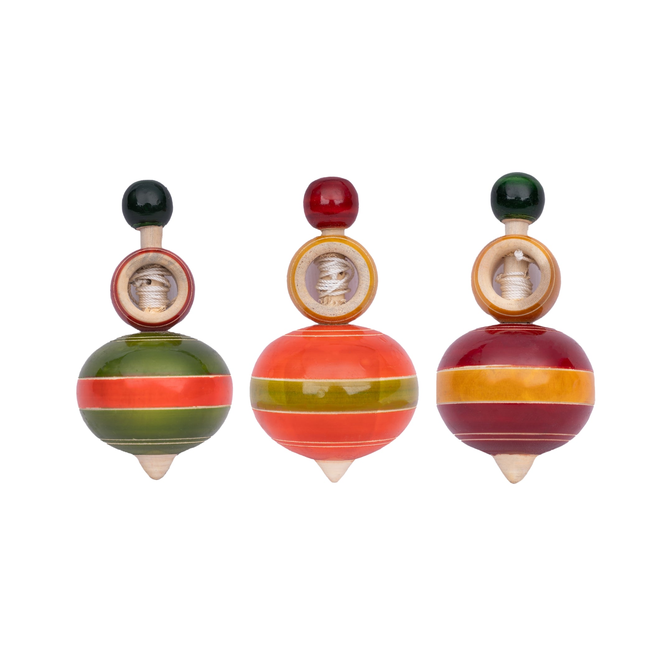 Wooden Lattu | Wooden Spinning Tops Toys |  Multicolor | Pambaram