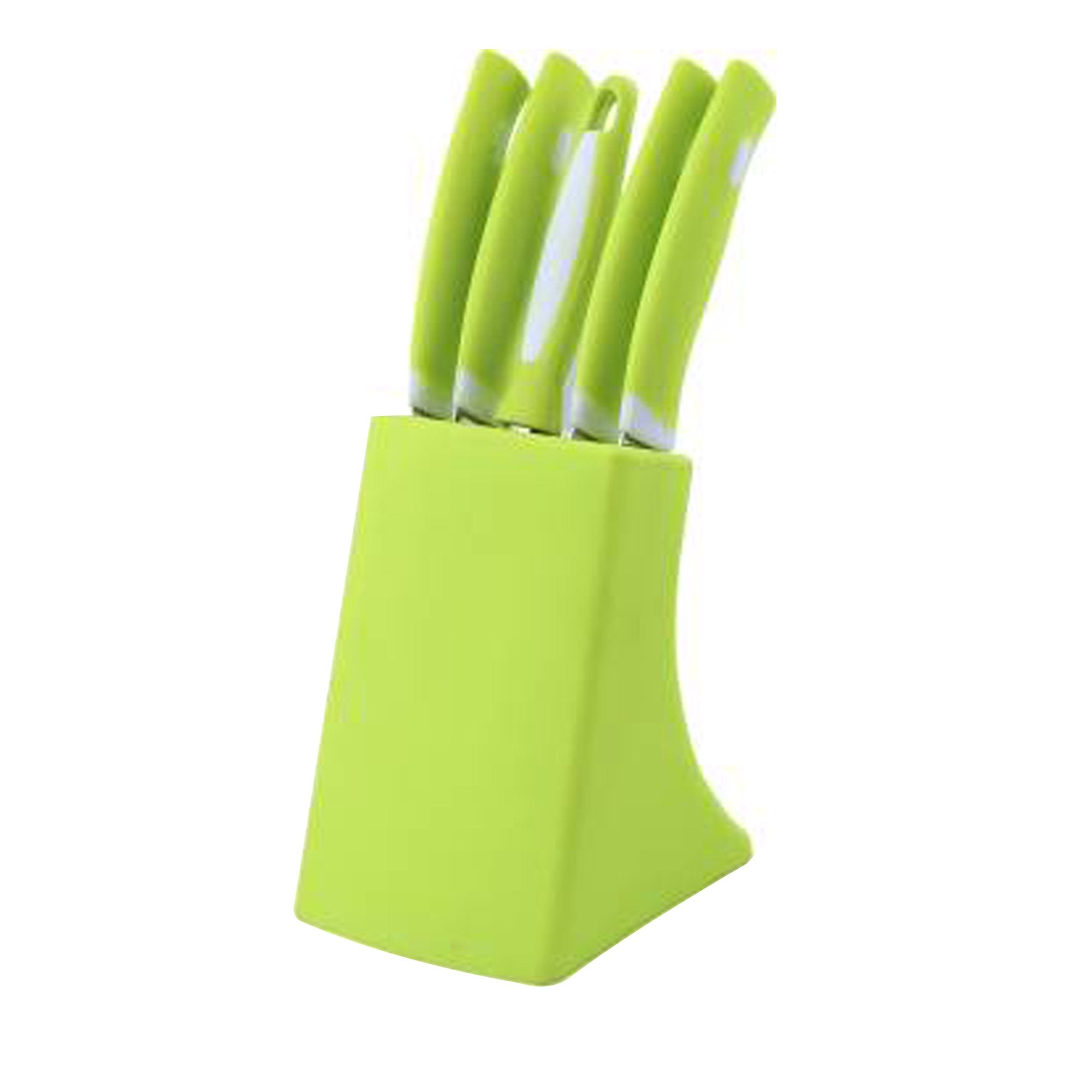 Stainless Steel Knife  Peeler Set With Stand - 6 Pcs