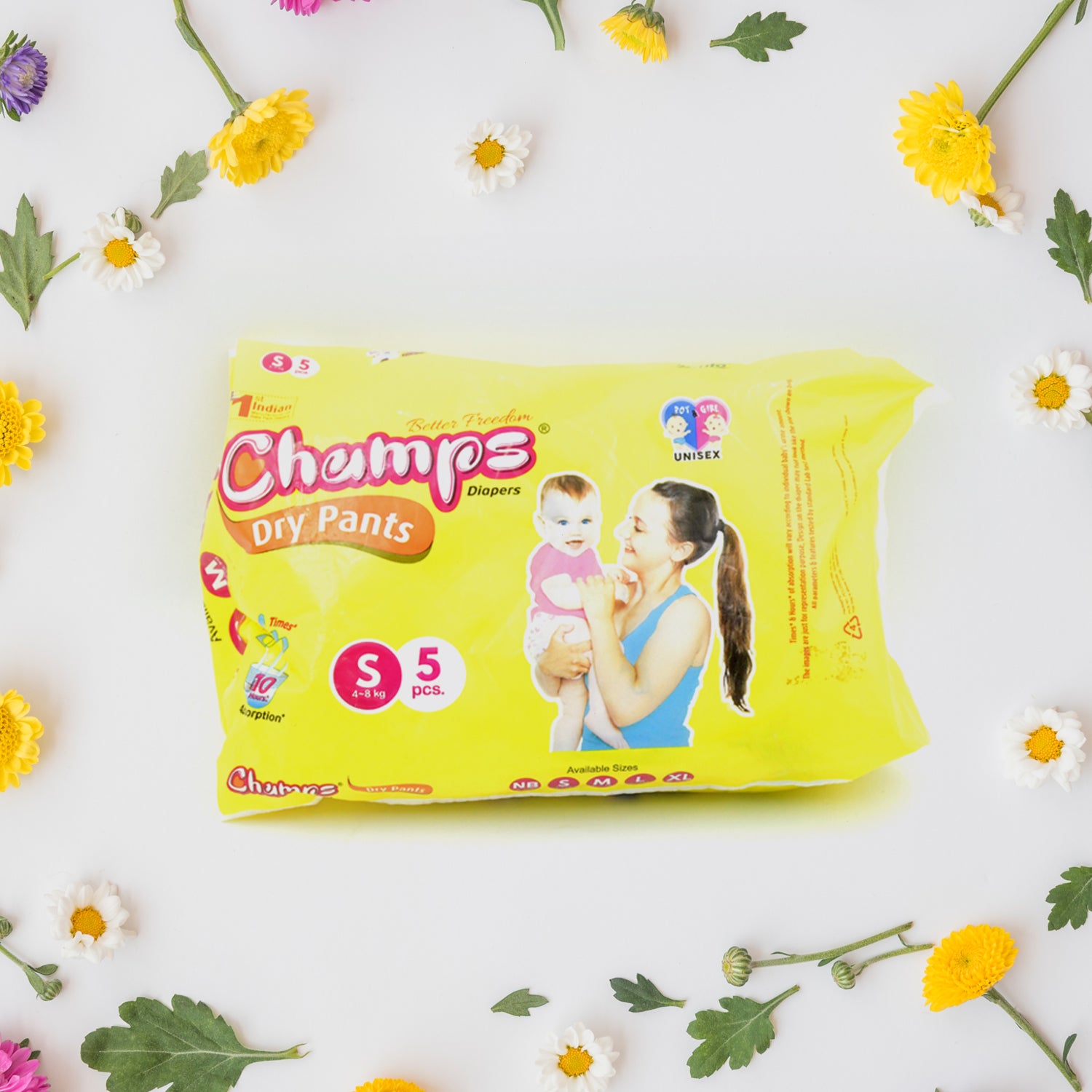 Small  Champs Dry Pants Style Diaper- Small Best For Travel  Absorption Champs Baby Diapers Champs Soft And Dry Baby Diaper Pants (S5 Pcs )