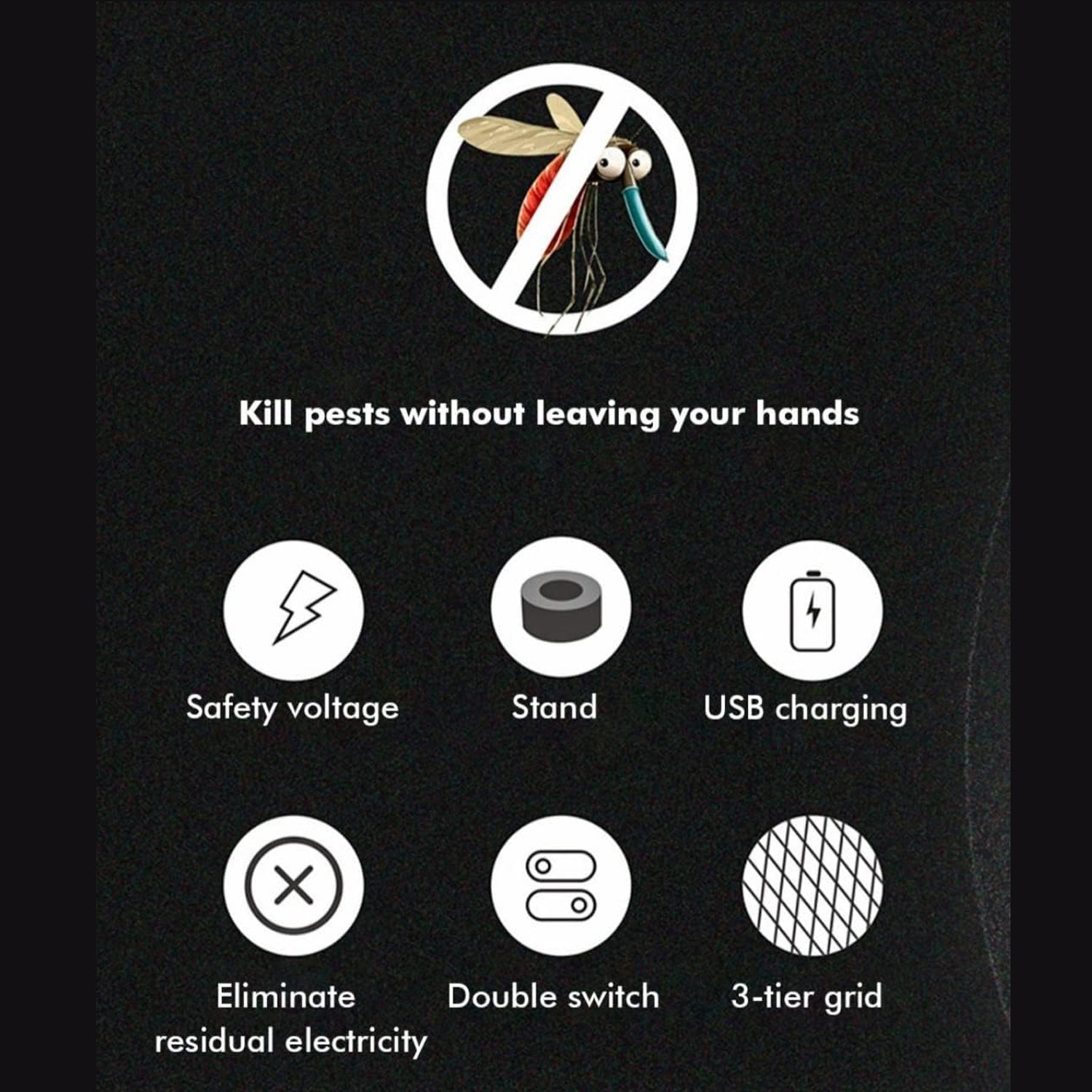 Mosquito Killer Racket  Rechargeable Automatic Electric Fly Swatter  Mosquito Zapper Racket With Uv Light Lamp  Mosquito Swatter With Usb Charging Base  Electric Insect Killer Racket Machine Bat