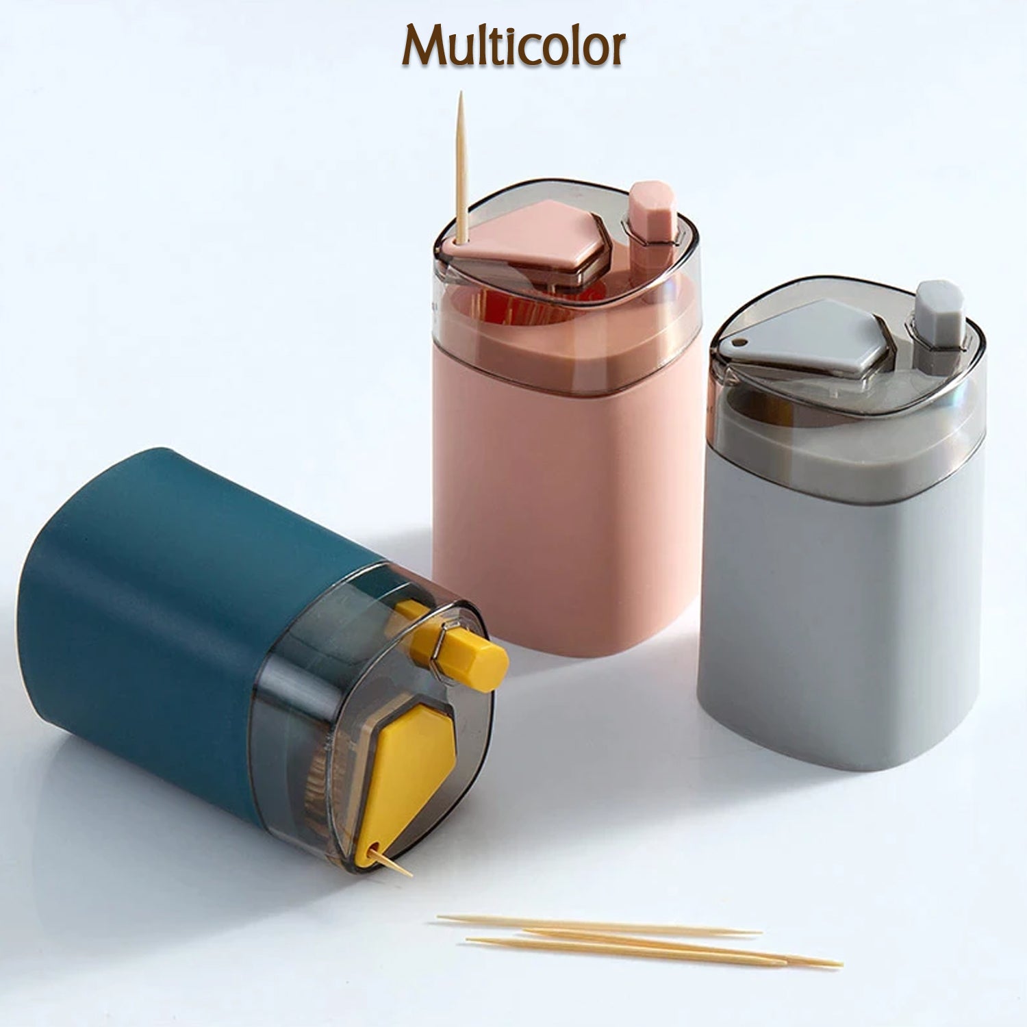 Toothpick Holder Dispenser Pop-up Automatic Toothpick Dispenser For Kitchen Restaurant Thickening Toothpicks Container Pocket Novelty Safe Container Toothpick Storage Box.