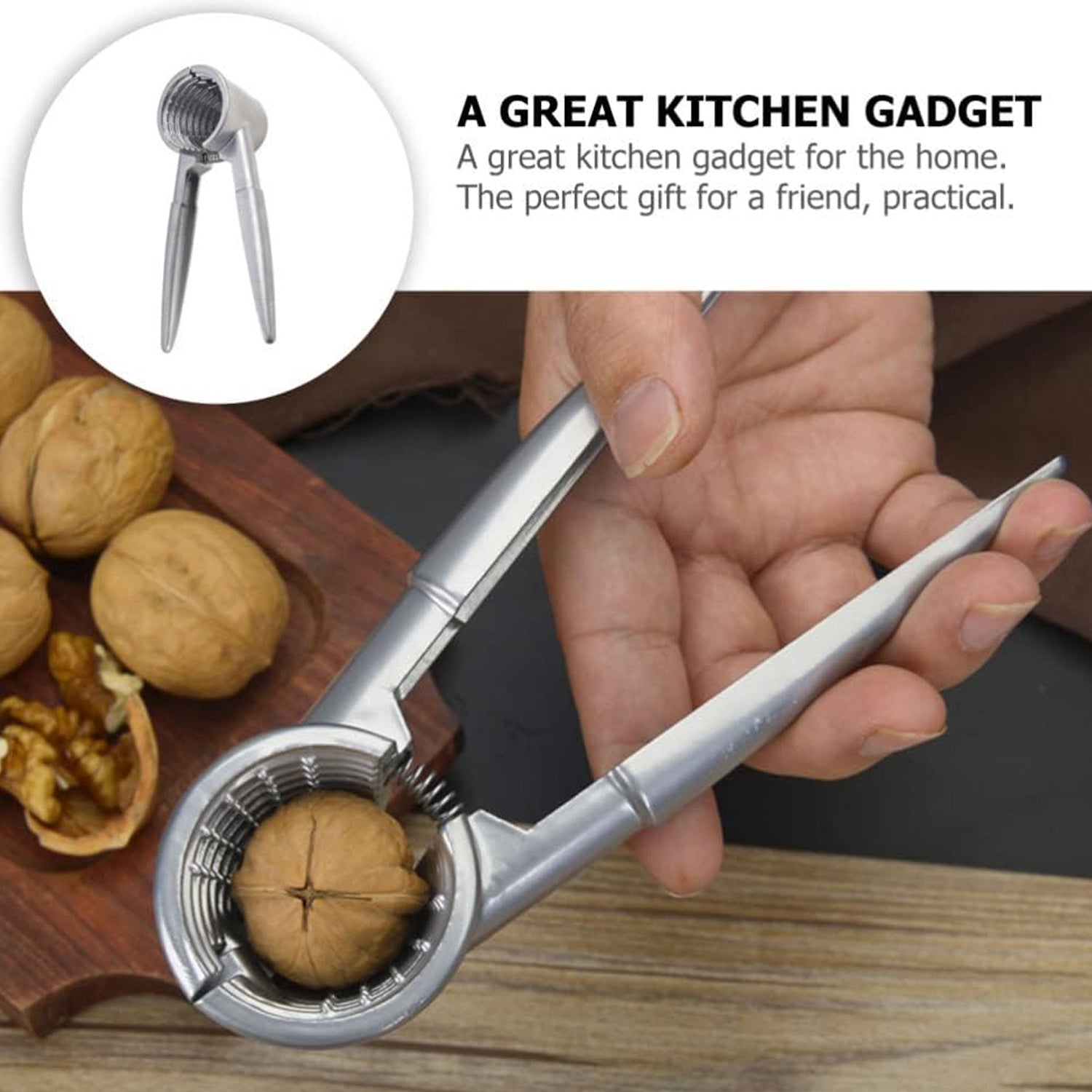 Walnut Cracker Luxury Die Cast Stainless Alloy Nut Cutter Walnut Clamp Plier Portable Smart Walnut Akhrot Pincers Bottle Opener For Pecans Almonds Brazil Nuts