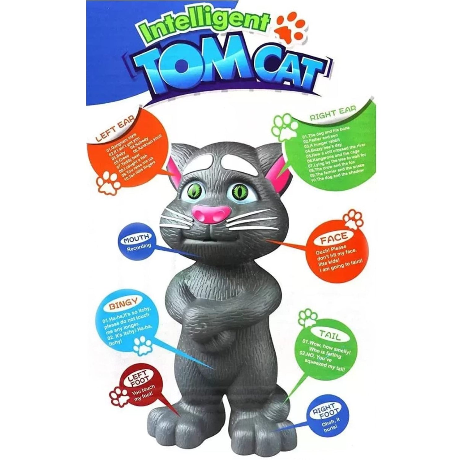 Talking Mimicry Touching Tom Cat Intelligent Interactive Toy With Wonderful Voice For Kids Children Playing And Home Decorate.