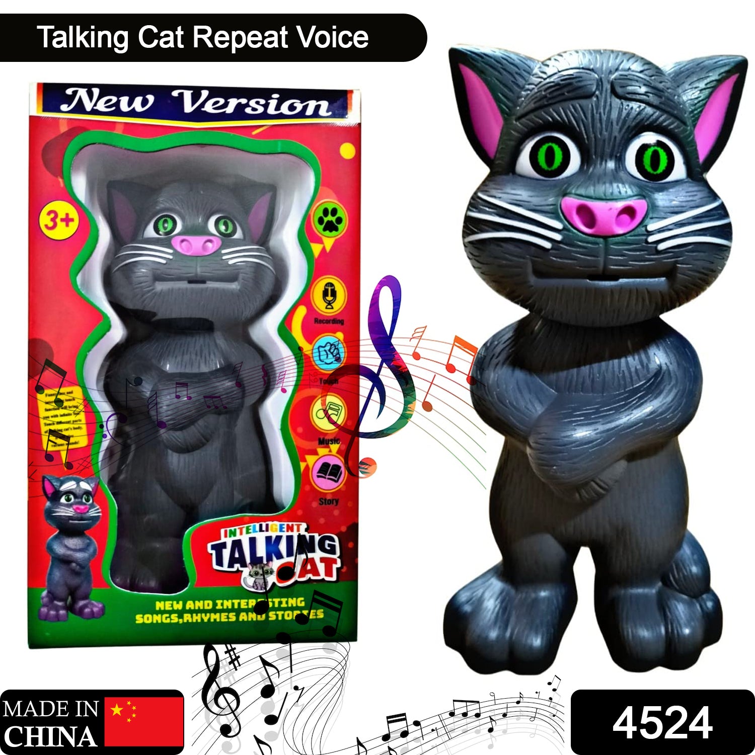 Talking Mimicry Touching Tom Cat Intelligent Interactive Toy With Wonderful Voice For Kids Children Playing And Home Decorate.