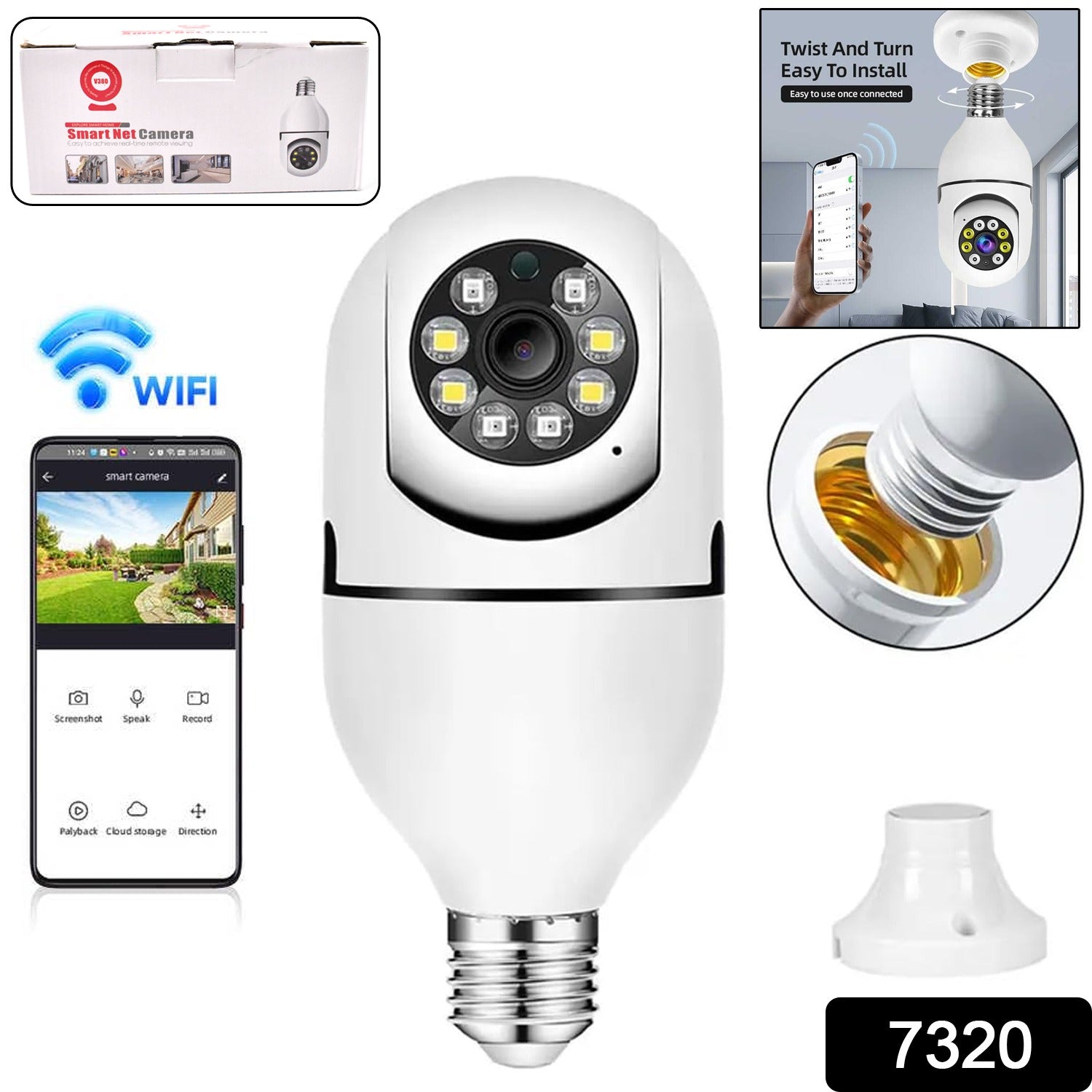 Pro Fisheye 360 Degree Panoramic Wireless Wifi Ip Cctv Security Camera (Pack Of 1)
