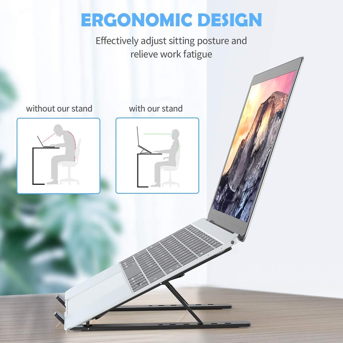 Adjustable Laptop Stand Holder With Built-in Foldable Legs And High Quality Fibre
