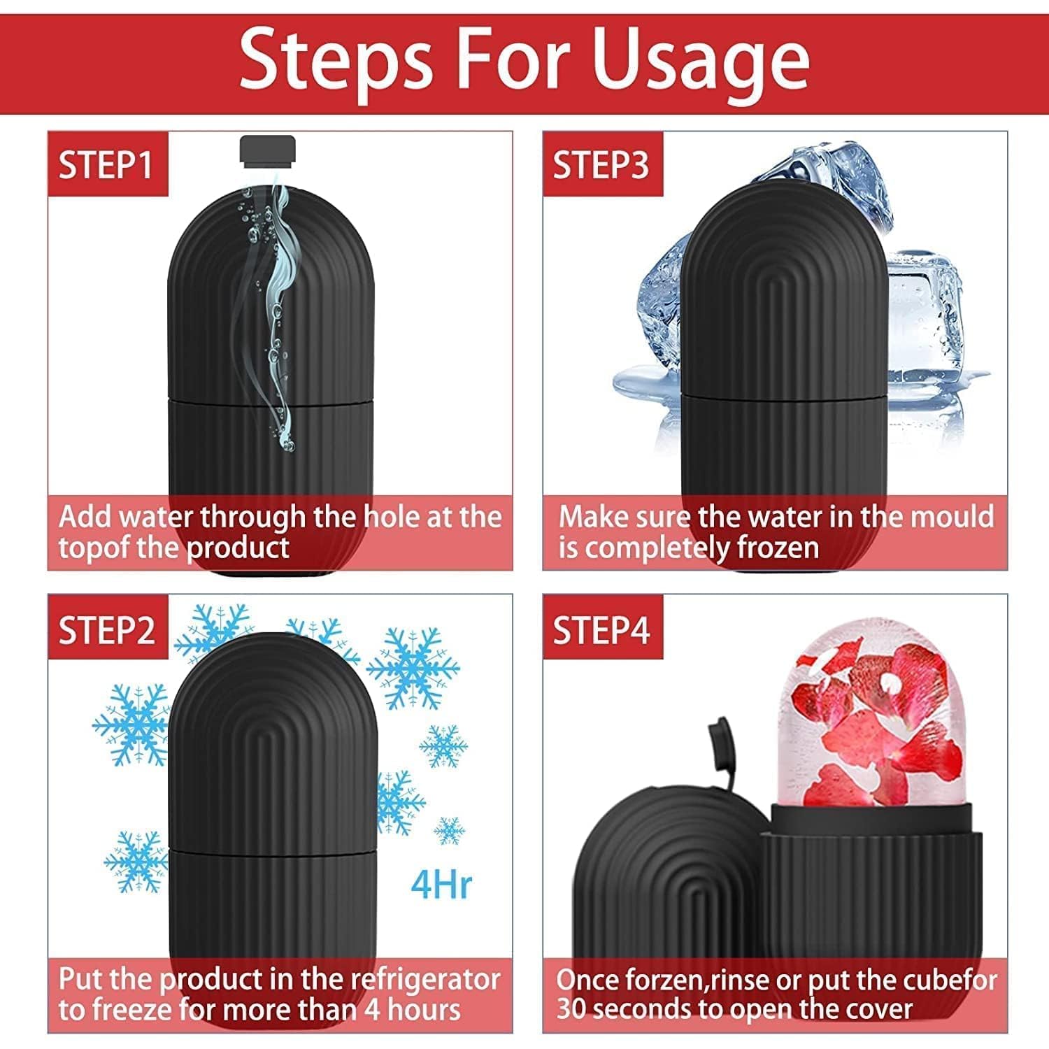 Face Ice Roller  Ice Roller For Face  Ice Roller For Face Massager  Face Ice Treatment Reduce Face Swelling And Under Eye Puffiness (Black)